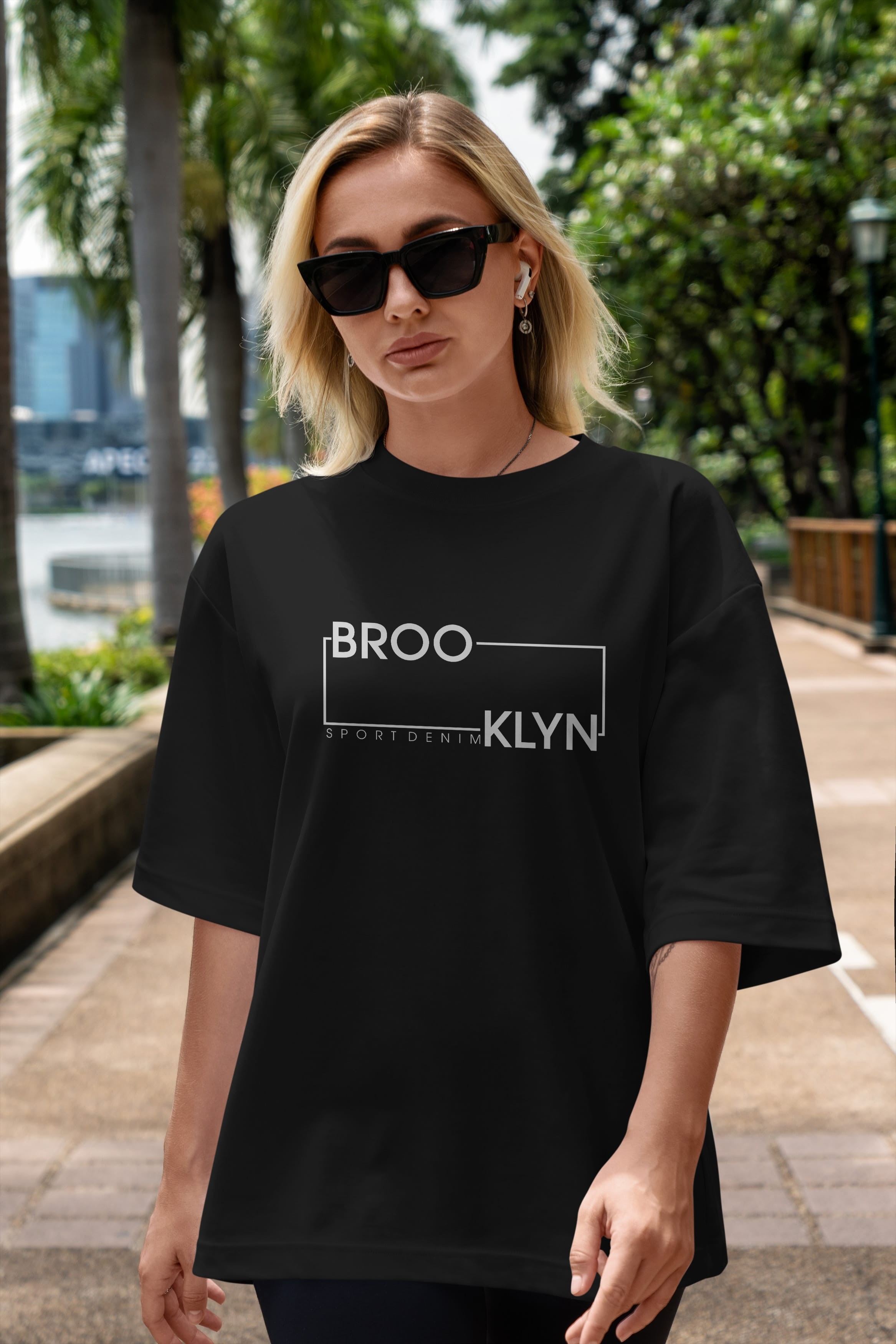 Brooklyn Sport Ön Baskılı Oversize t-shirt Erkek Kadın Unisex