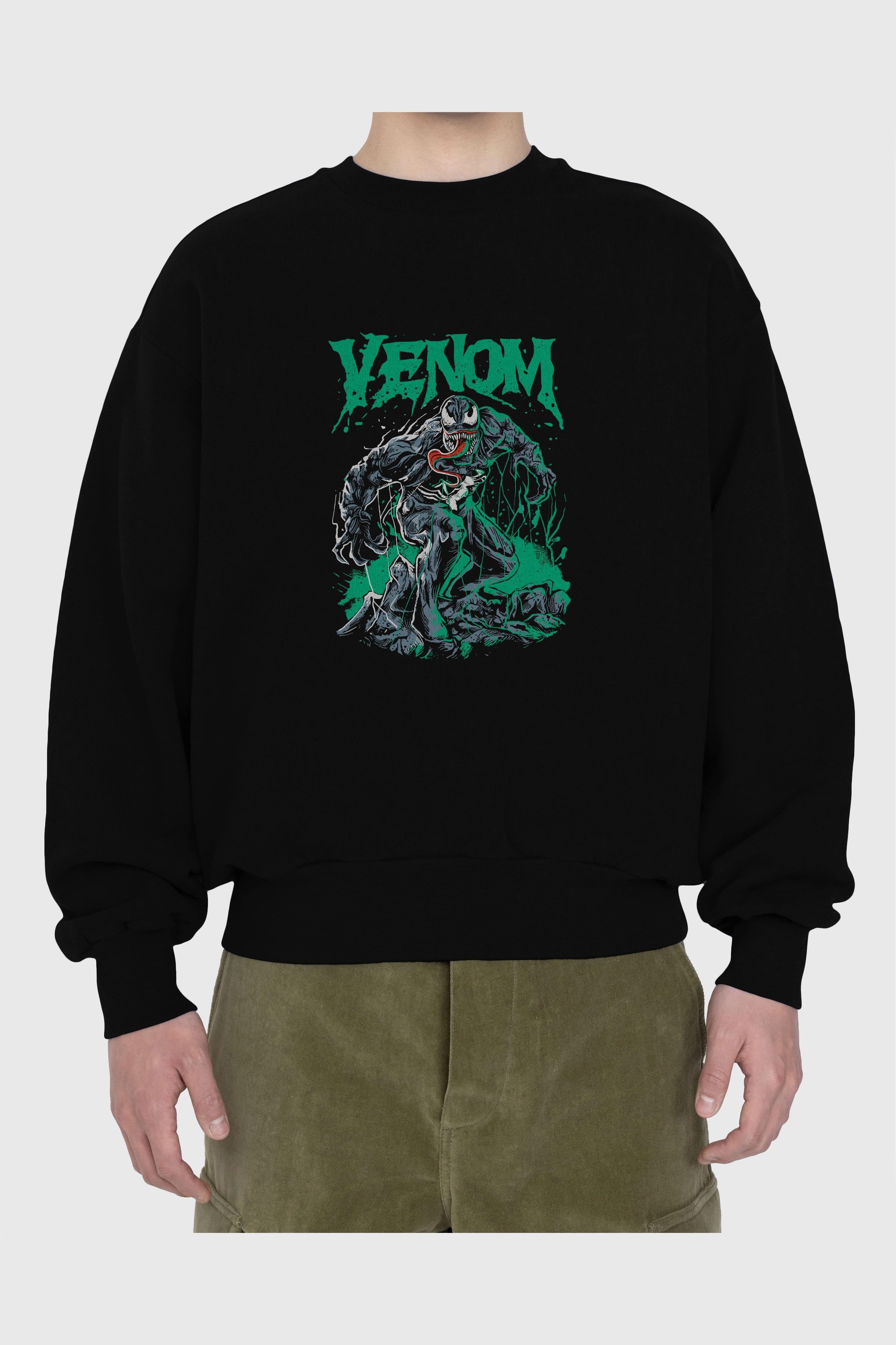 Venom (3) Ön Baskılı Oversize Sweatshirt Erkek Kadın Unisex