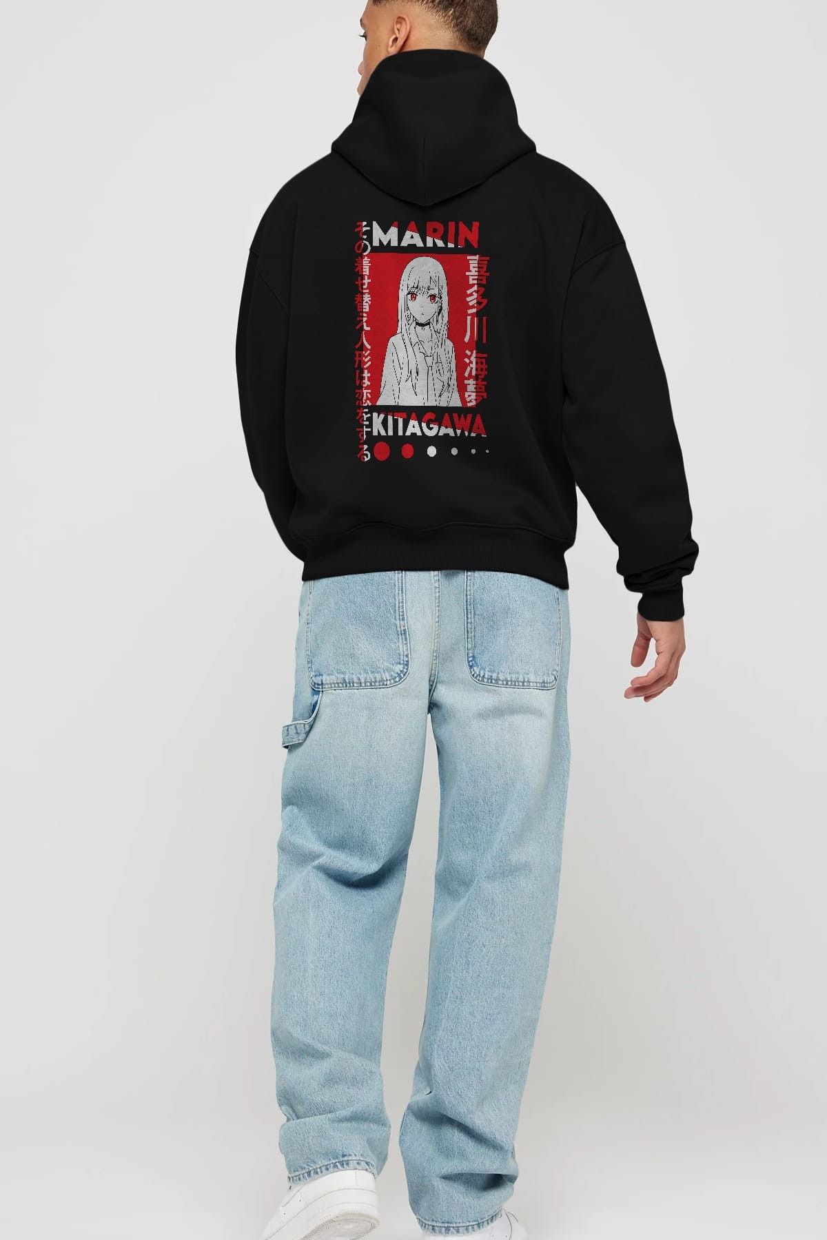 MARIN KITAGAWA Anime Arka Baskılı Hoodie Oversize Kapüşonlu Sweatshirt Erkek Kadın Unisex