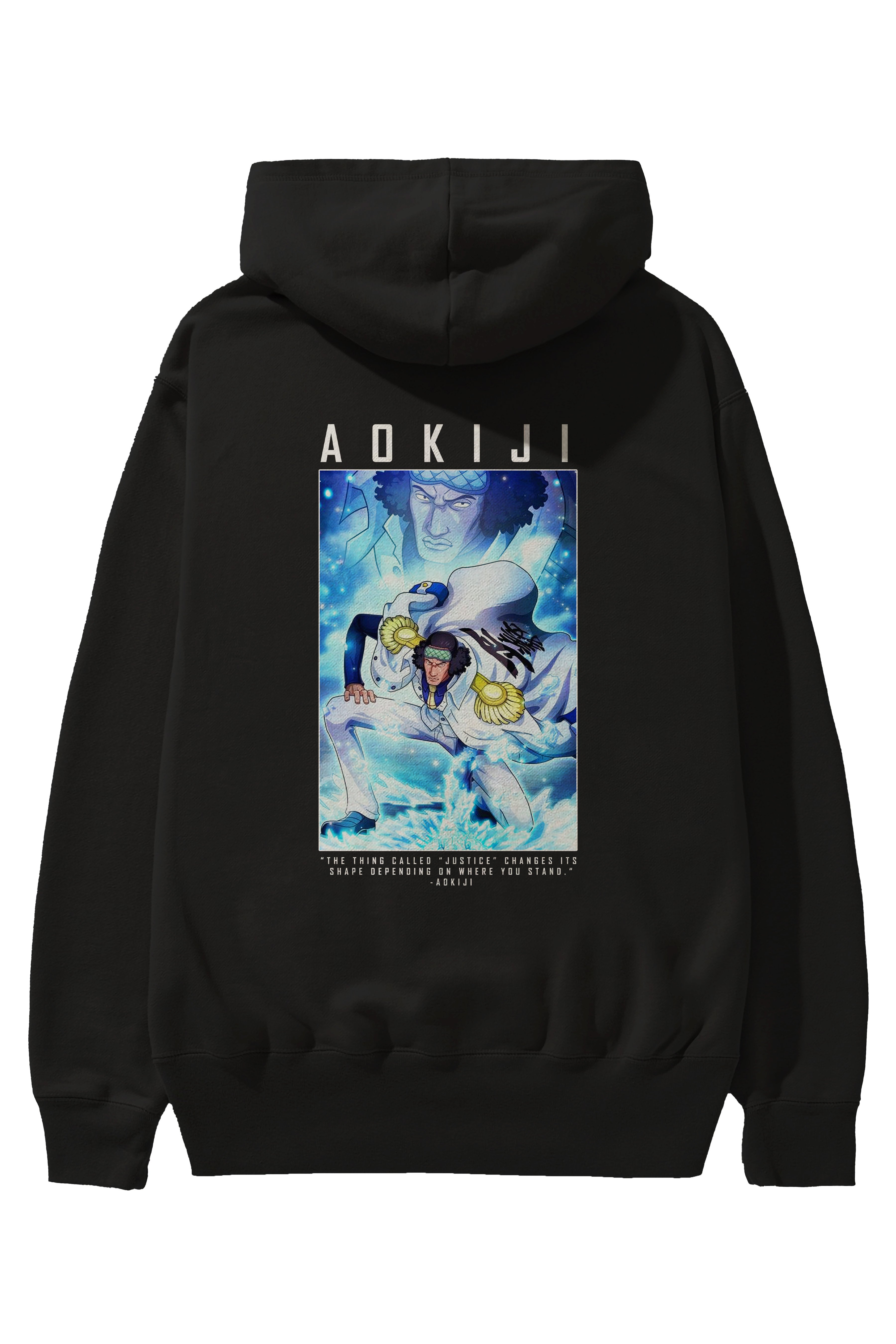 Kuzan Anime Arka Baskılı Hoodie Oversize Kapüşonlu Sweatshirt Erkek Kadın Unisex