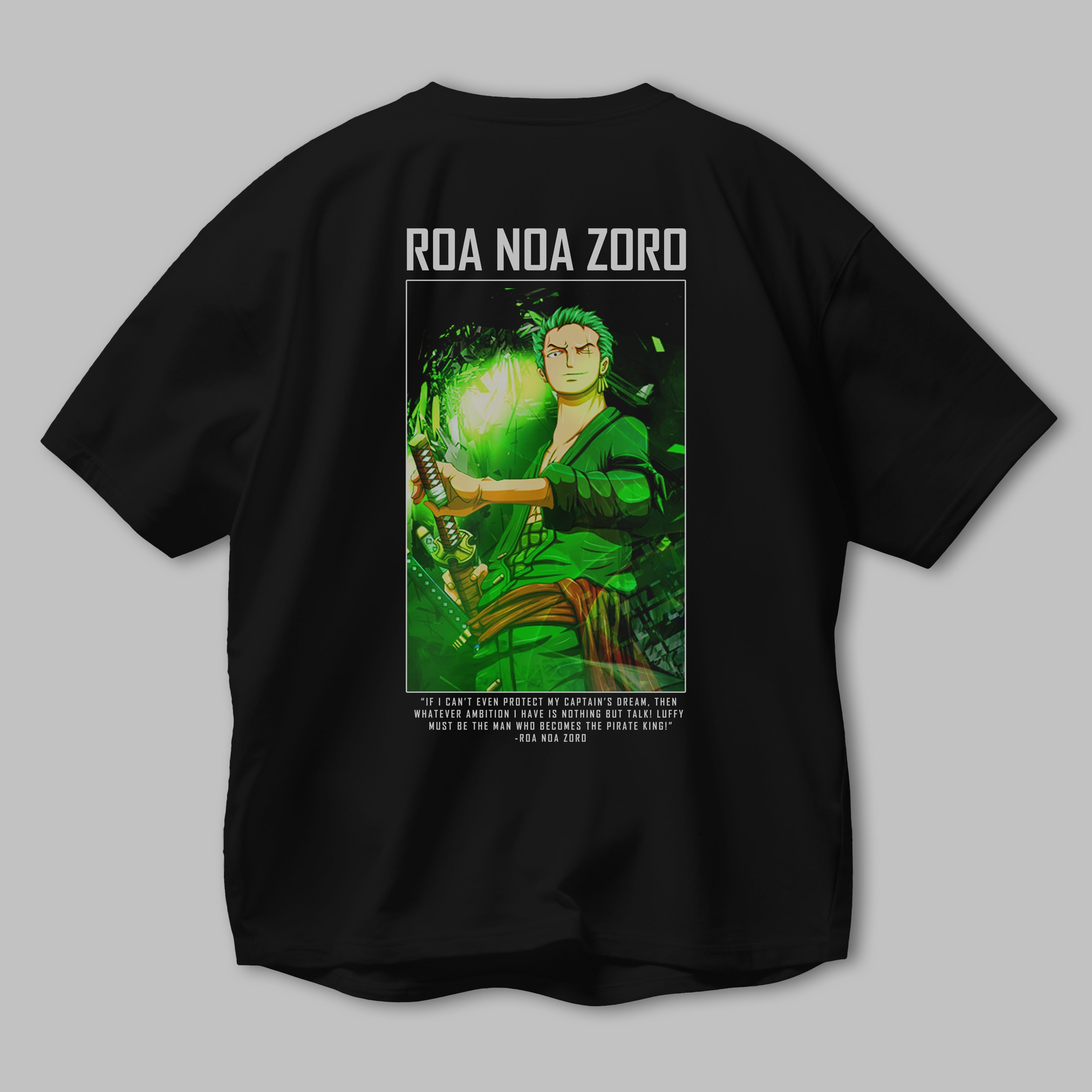 Roronoa Zoro 5 Anime Arka Baskılı Oversize t-shirt Erkek Kadın Unisex %100 pamuk tişort