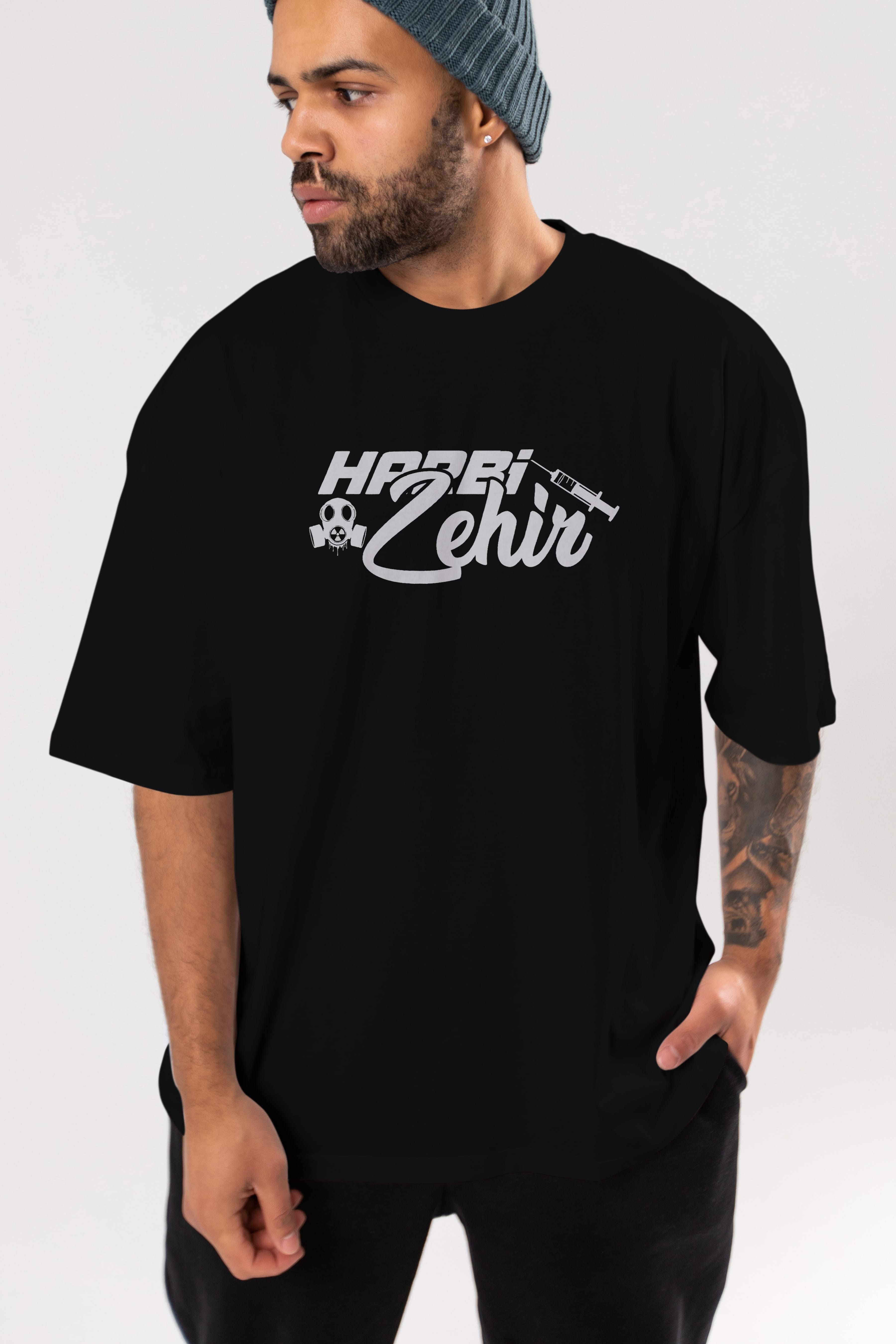 Harbi Zehir Ön Baskılı Oversize t-shirt %100 pamuk Erkek Kadın Unisex