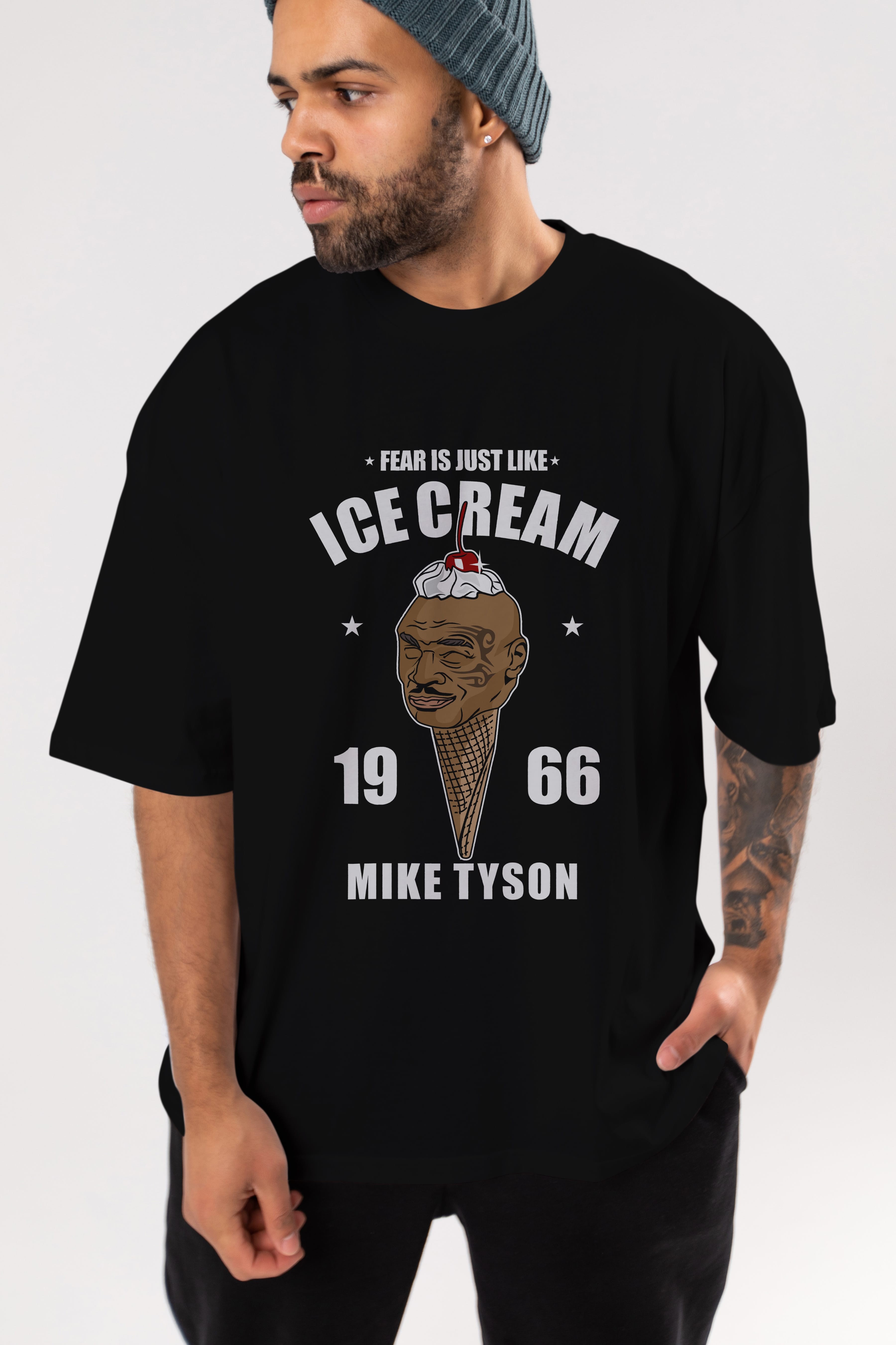 Tyson Ice Cream Ön Baskılı Oversize t-shirt Erkek Kadın Unisex %100 Pamuk tişort