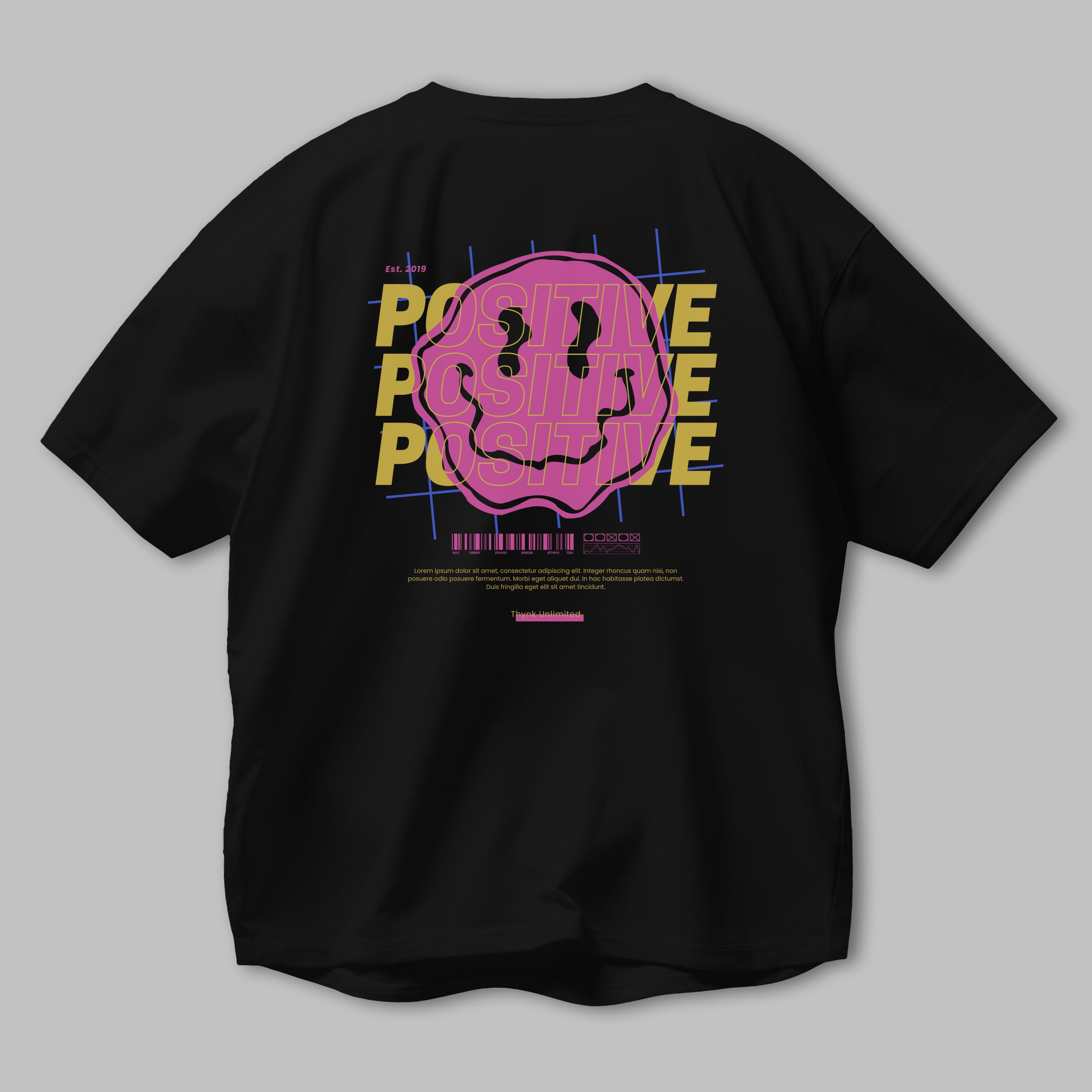 Positive 2 Arka Baskılı Oversize t-shirt Erkek Kadın Unisex