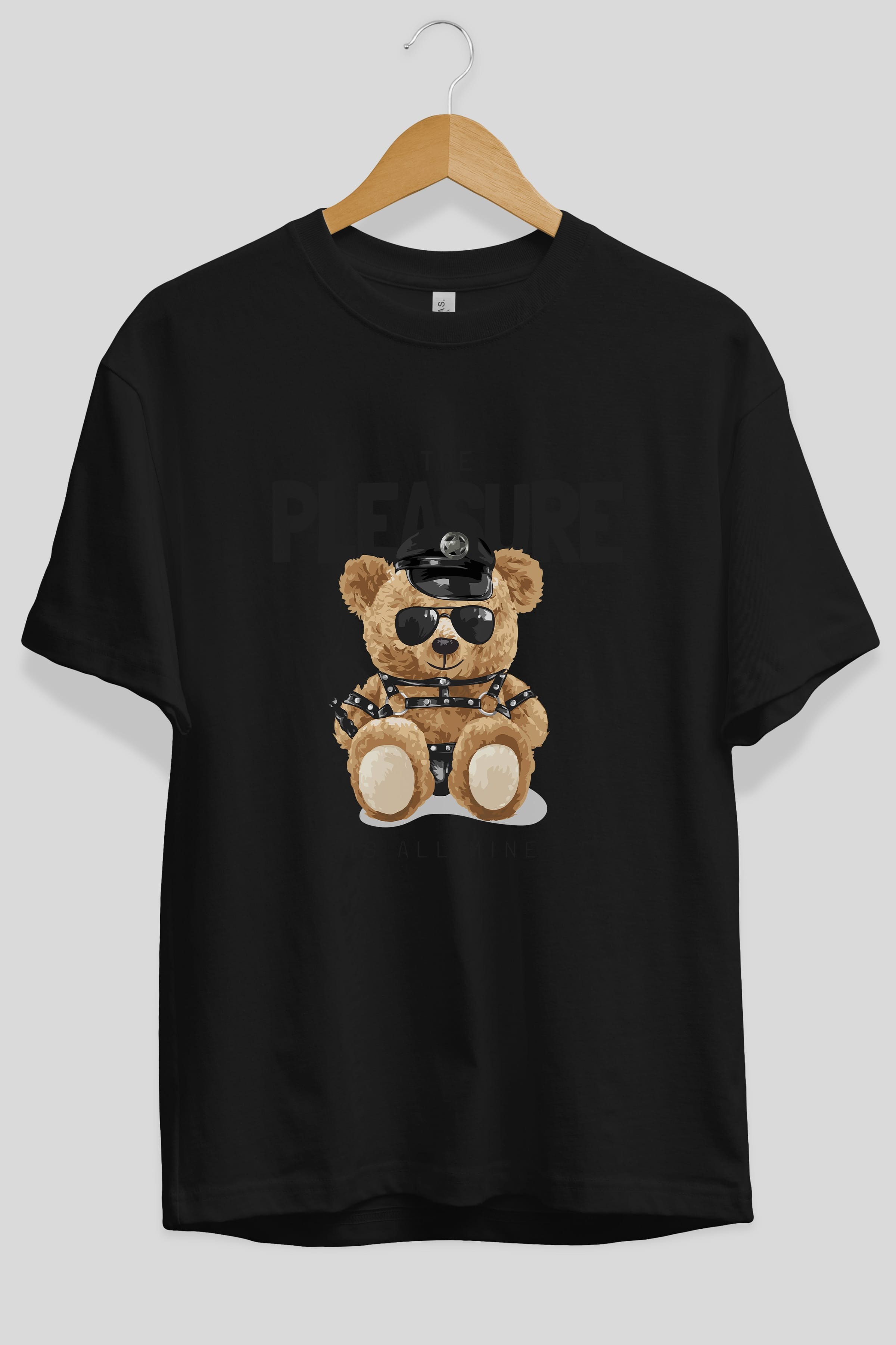 Teddy Bear The Pleasure Ön Baskılı Oversize t-shirt Erkek Kadın Unisex %100 Pamuk