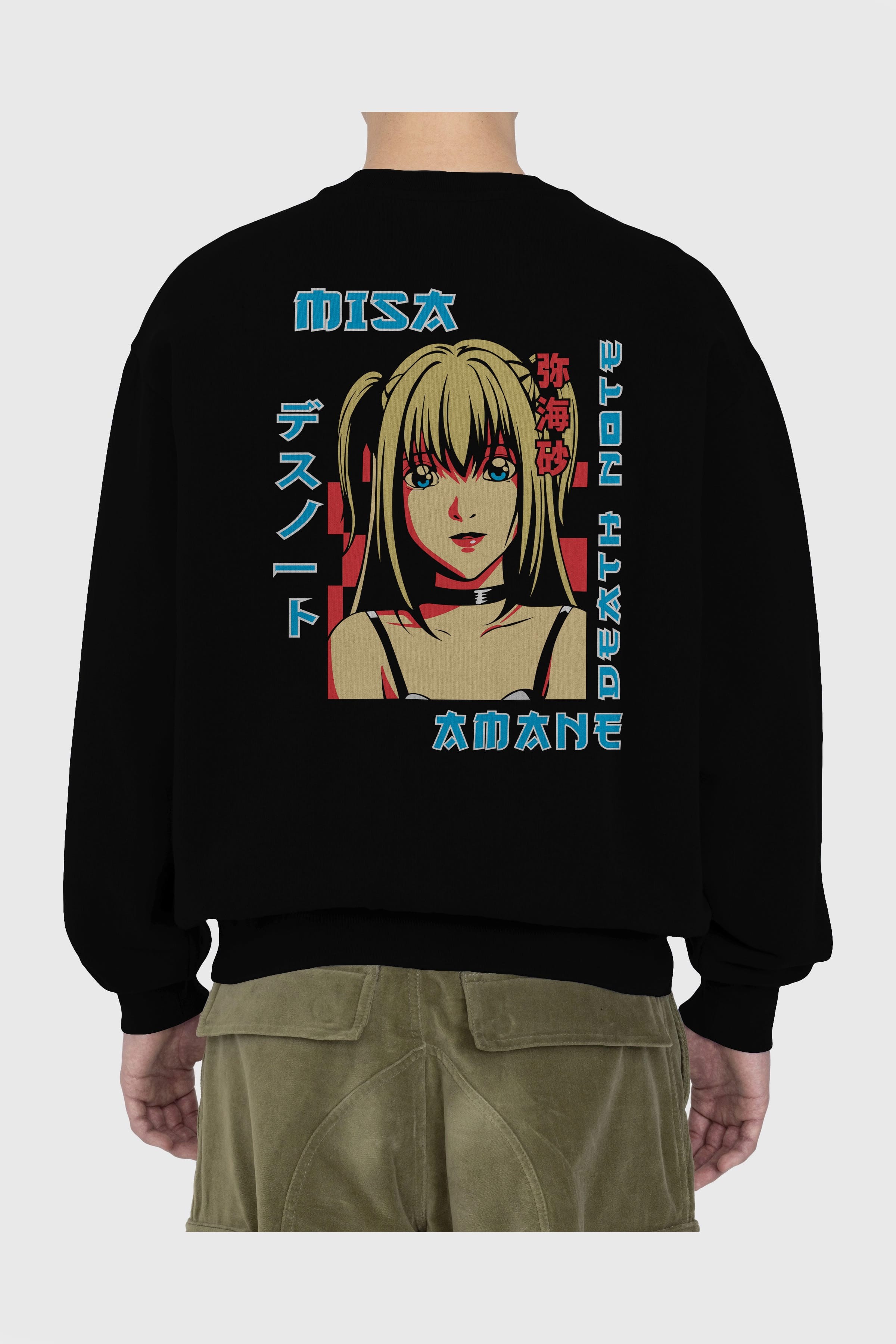 MISA-DEATH NOTE Anime Arka Baskılı Oversize Sweatshirt Erkek Kadın Unisex