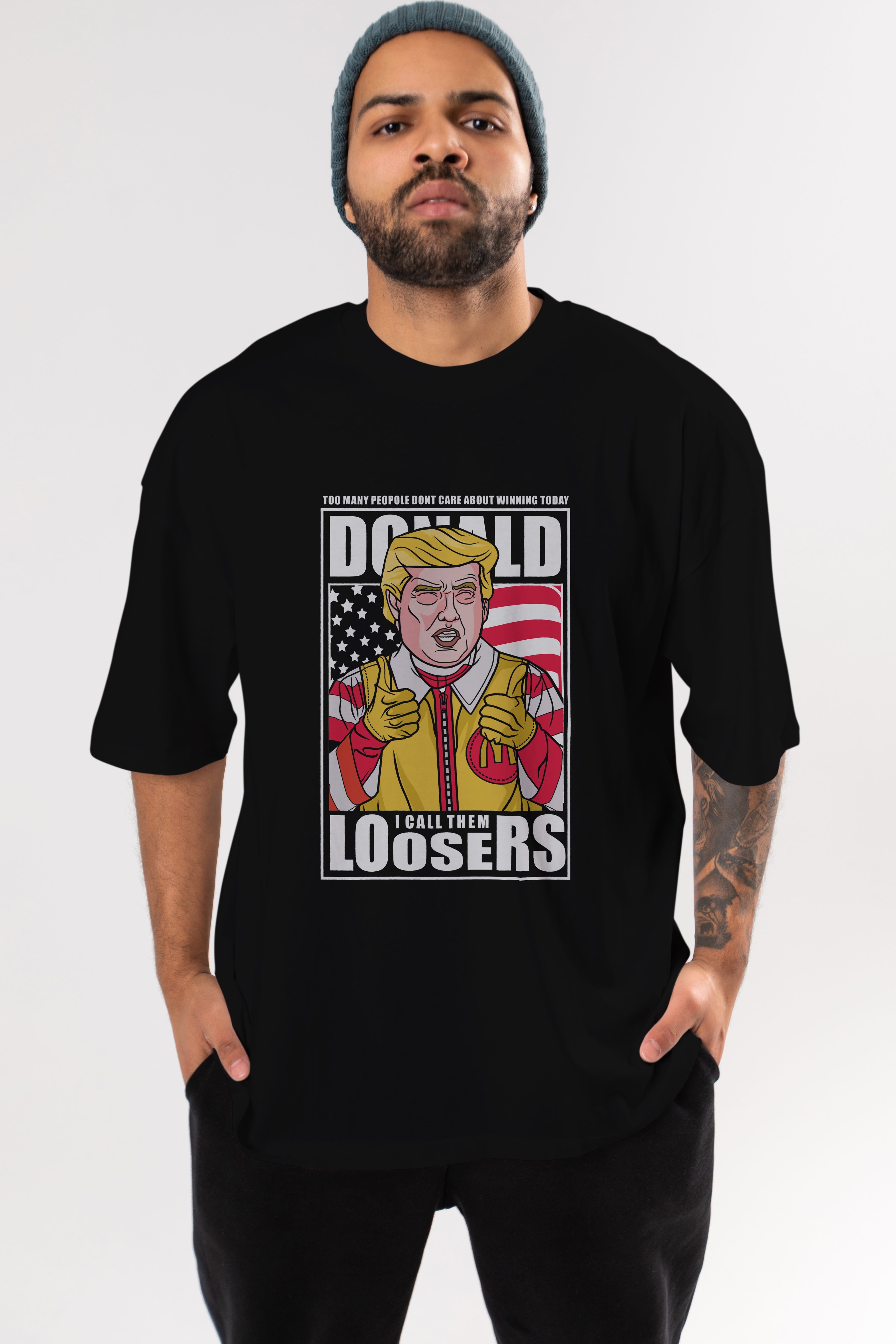 Ronald Trump Ön Baskılı Oversize t-shirt Erkek Kadın Unisex %100 Pamuk tişort