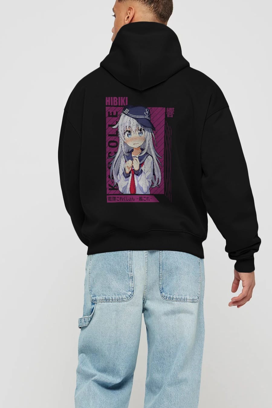 Hibiki 4 Anime Arka Baskılı Hoodie Oversize Kapüşonlu Sweatshirt Erkek Kadın Unisex