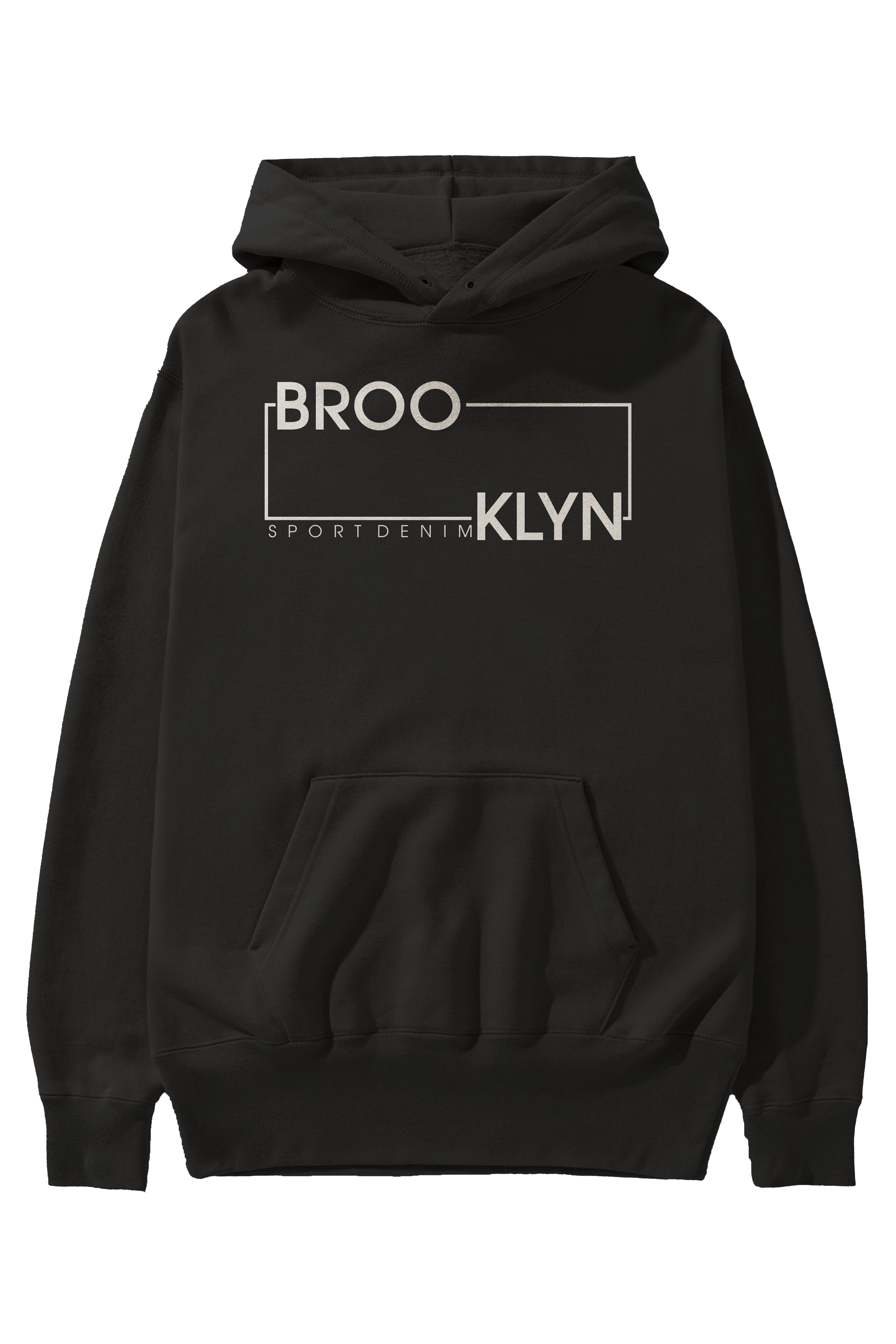 Brooklyn Sport Ön Baskılı Oversize Hoodie Kapüşonlu Sweatshirt Erkek Kadın Unisex