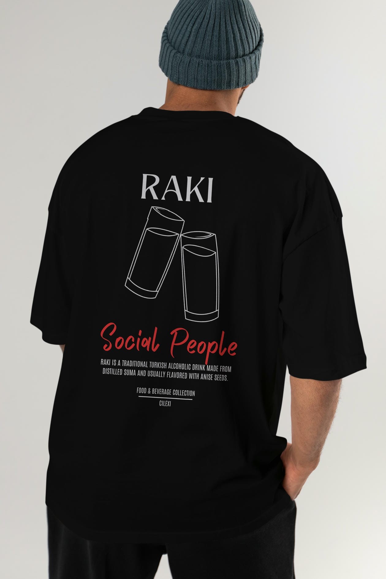 Rakı Kokteyl Serisi Baskılı Oversize t-shirt Erkek Kadın Unisex %100 Pamuk Bisiklet Yaka tişort