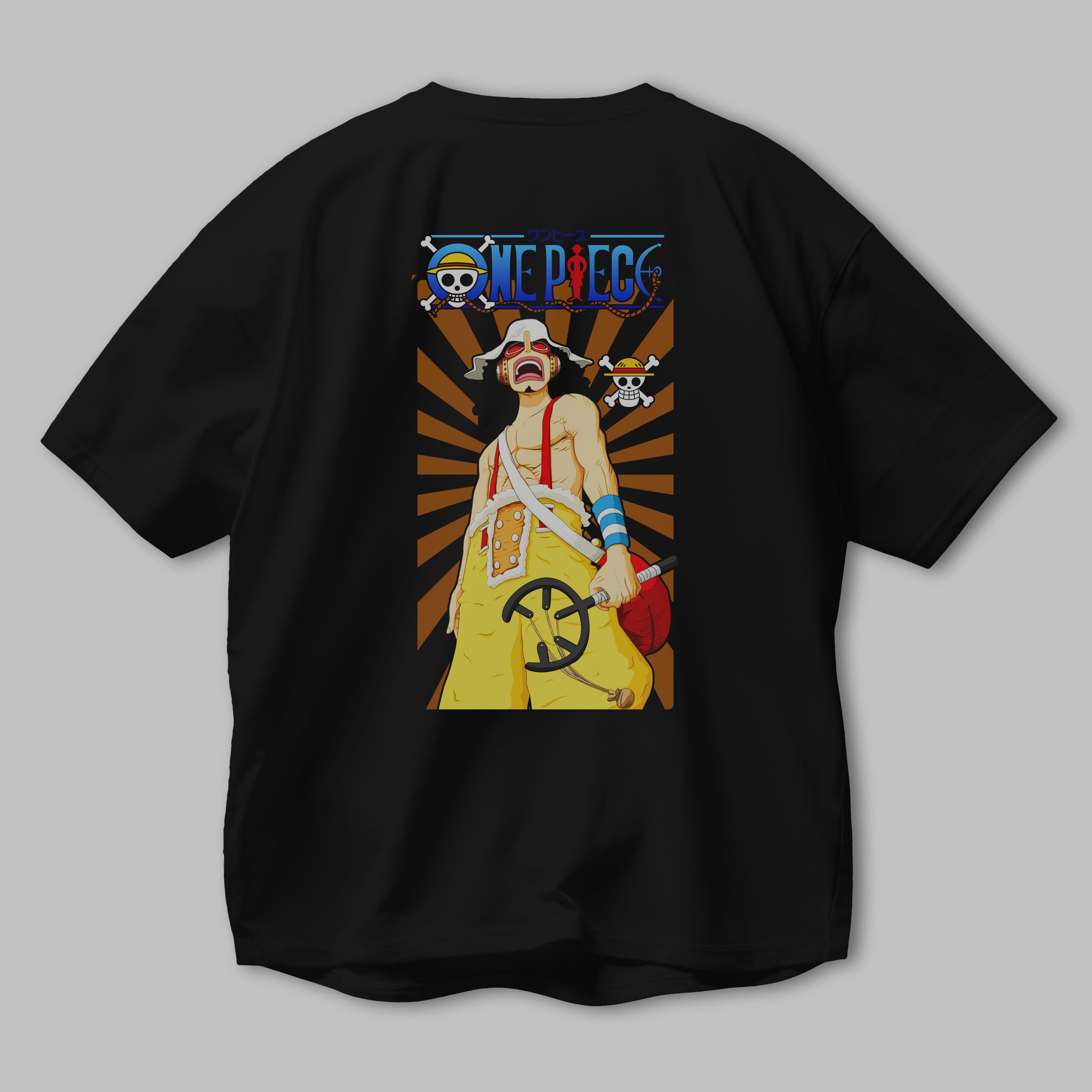 Usopp Anime Arka Baskılı Oversize t-shirt Erkek Kadın Unisex %100 pamuk tişort