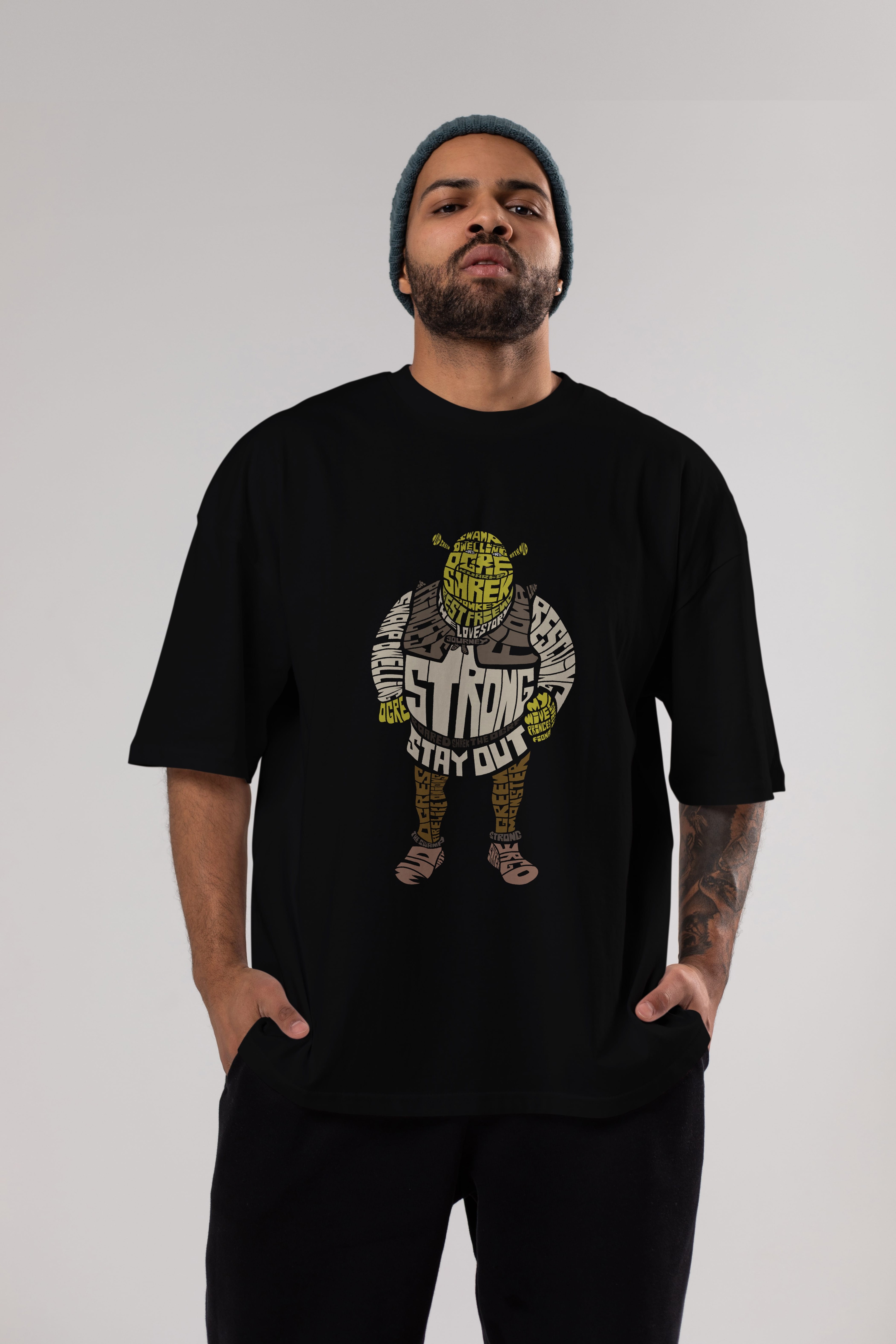 Shrek Ön Baskılı Oversize t-shirt %100 pamuk Erkek Kadın Unisex