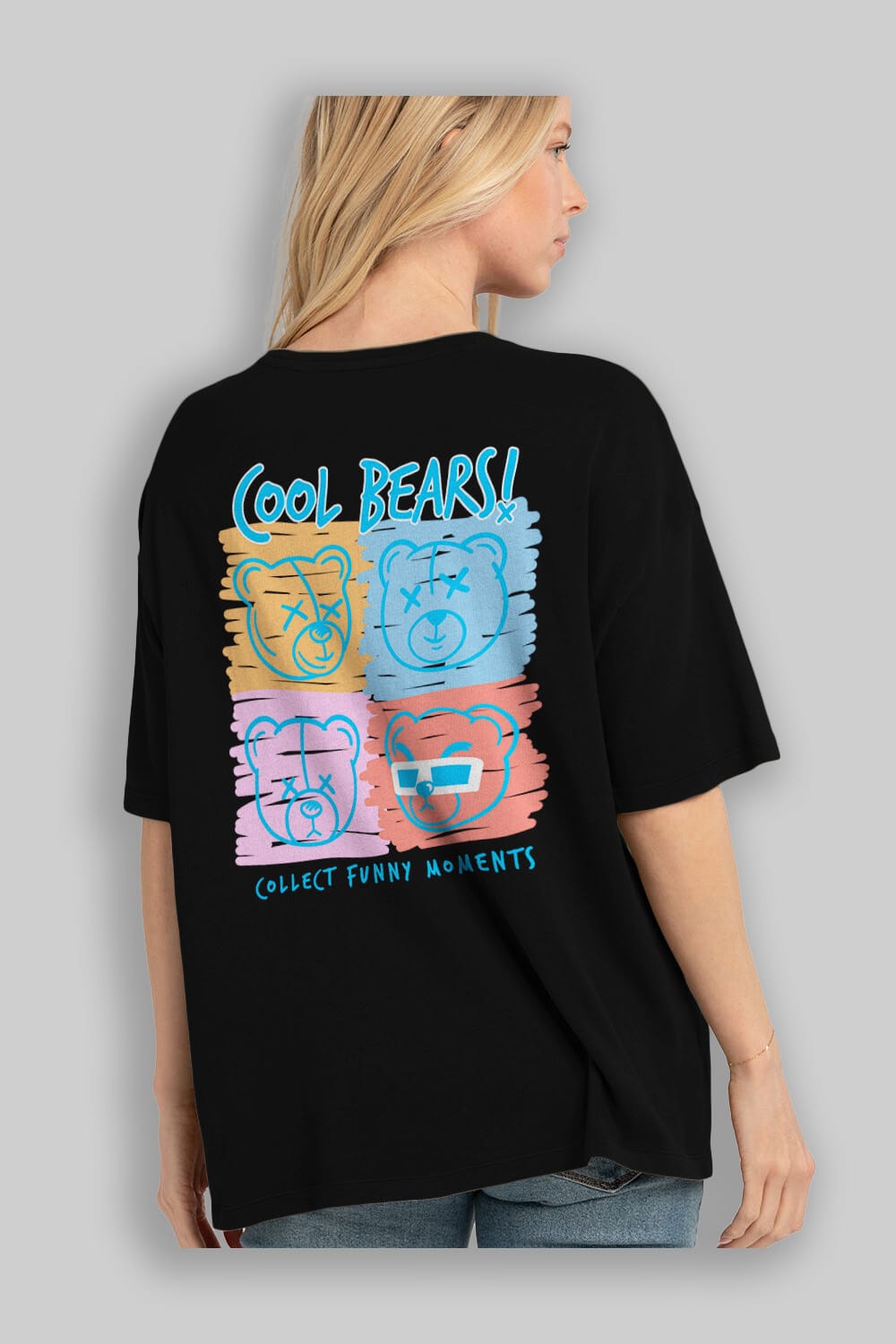 Cool Bears Arka Baskılı Oversize t-shirt Erkek Kadın Unisex
