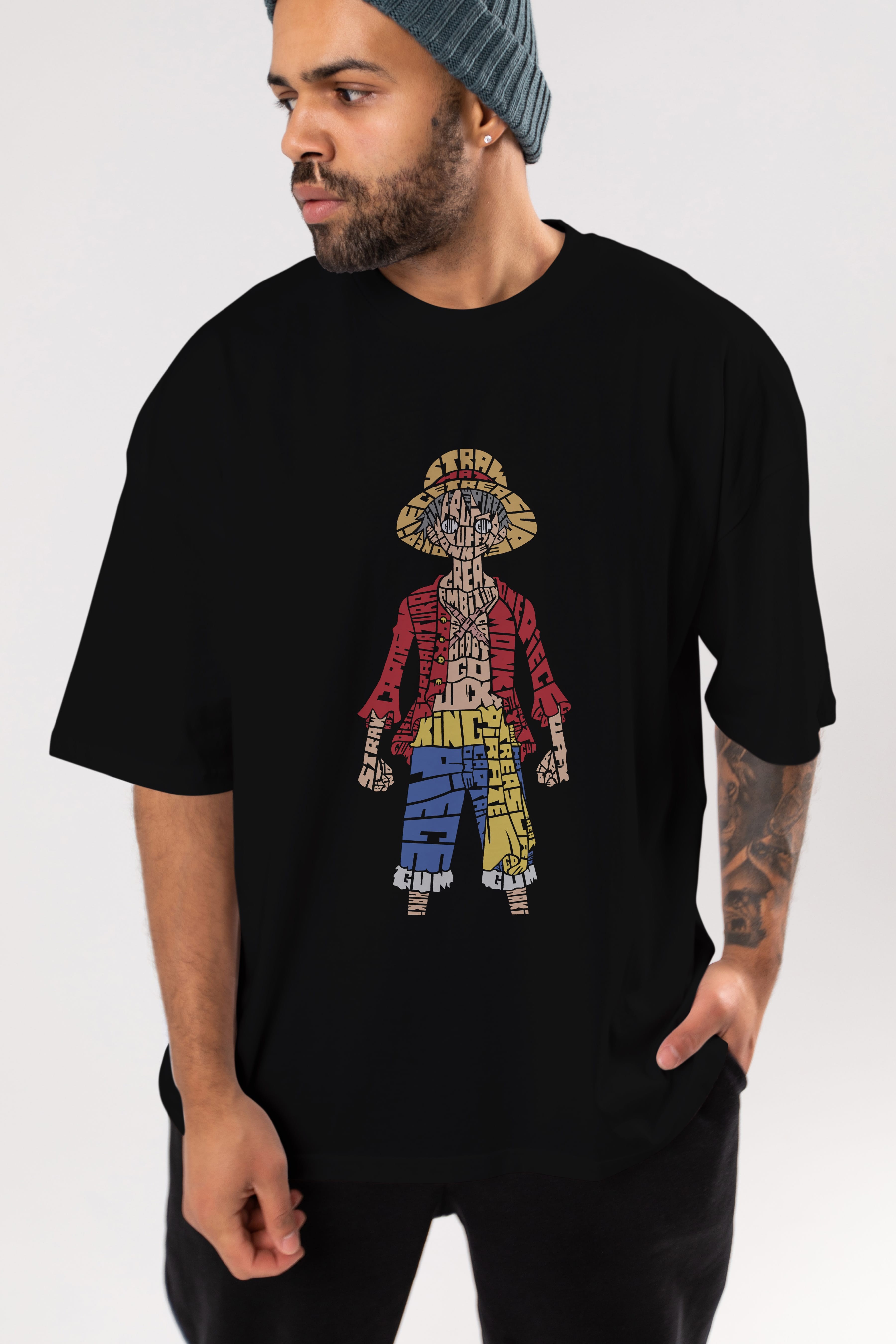 One Piece Ön Baskılı Oversize t-shirt %100 pamuk Erkek Kadın Unisex