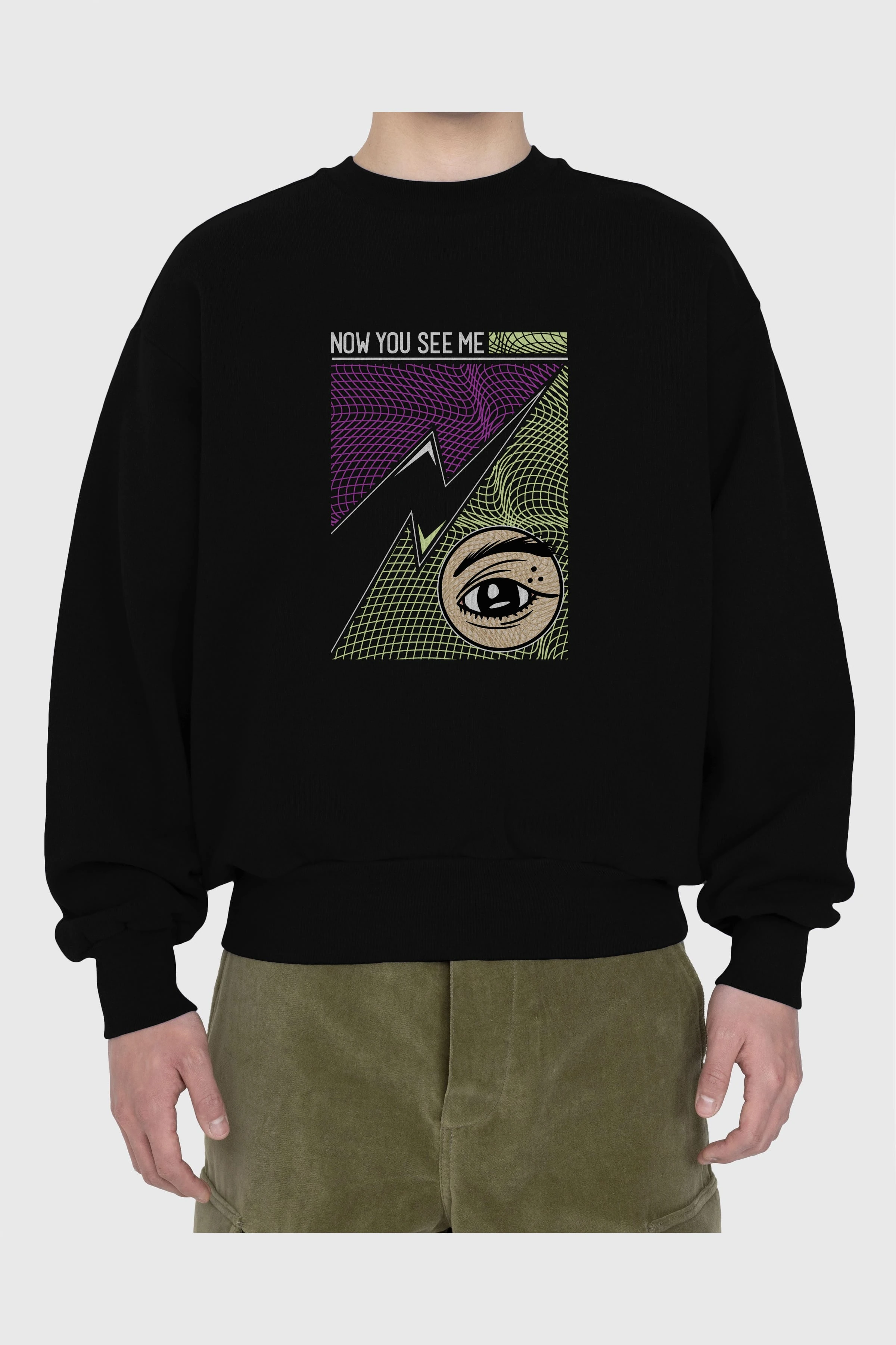 Now You See Me Ön Baskılı Oversize Sweatshirt Erkek Kadın Unisex