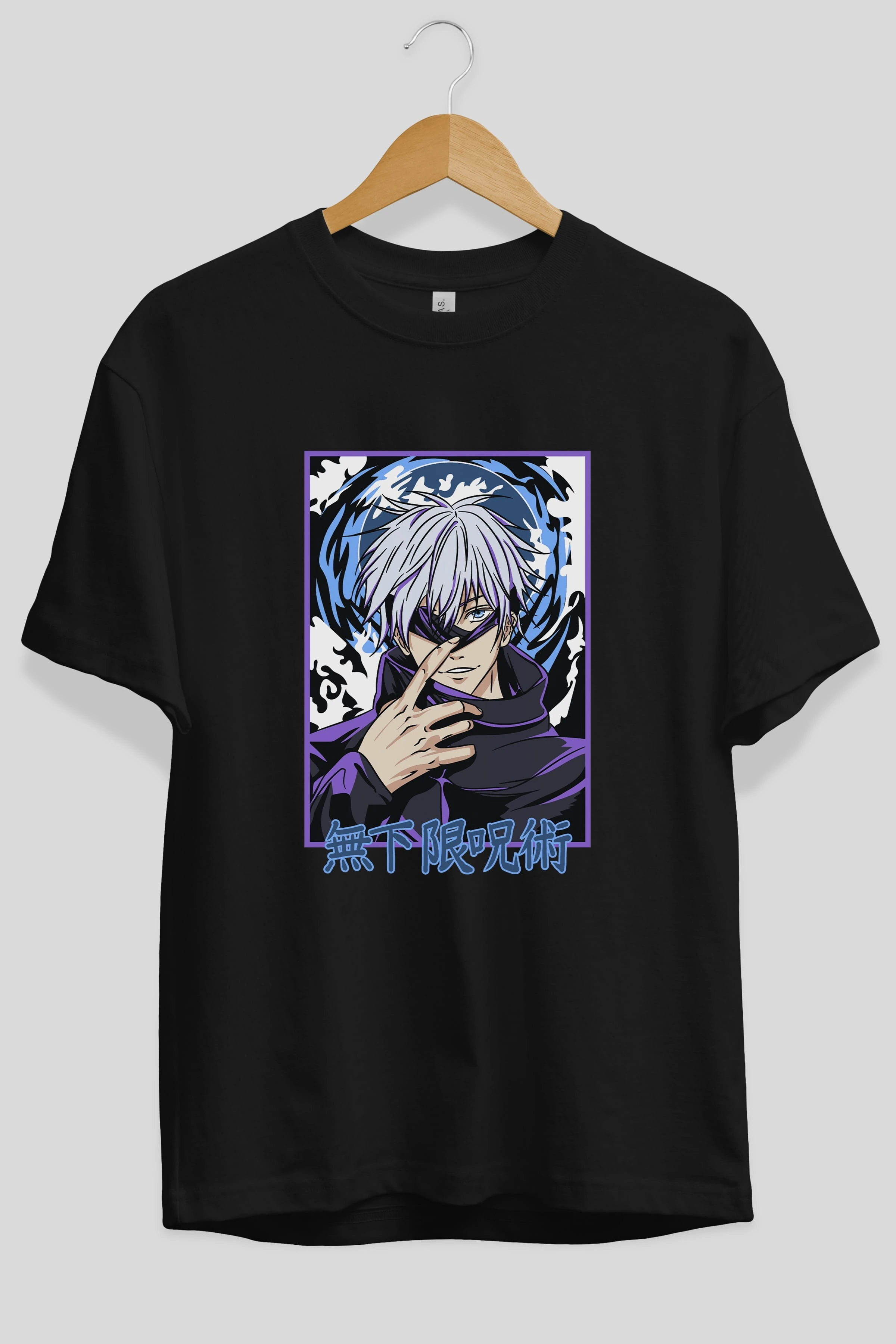 SATORU GOJO 3 Anime Ön Baskılı Oversize t-shirt %100 pamuk Erkek Kadın Unisex