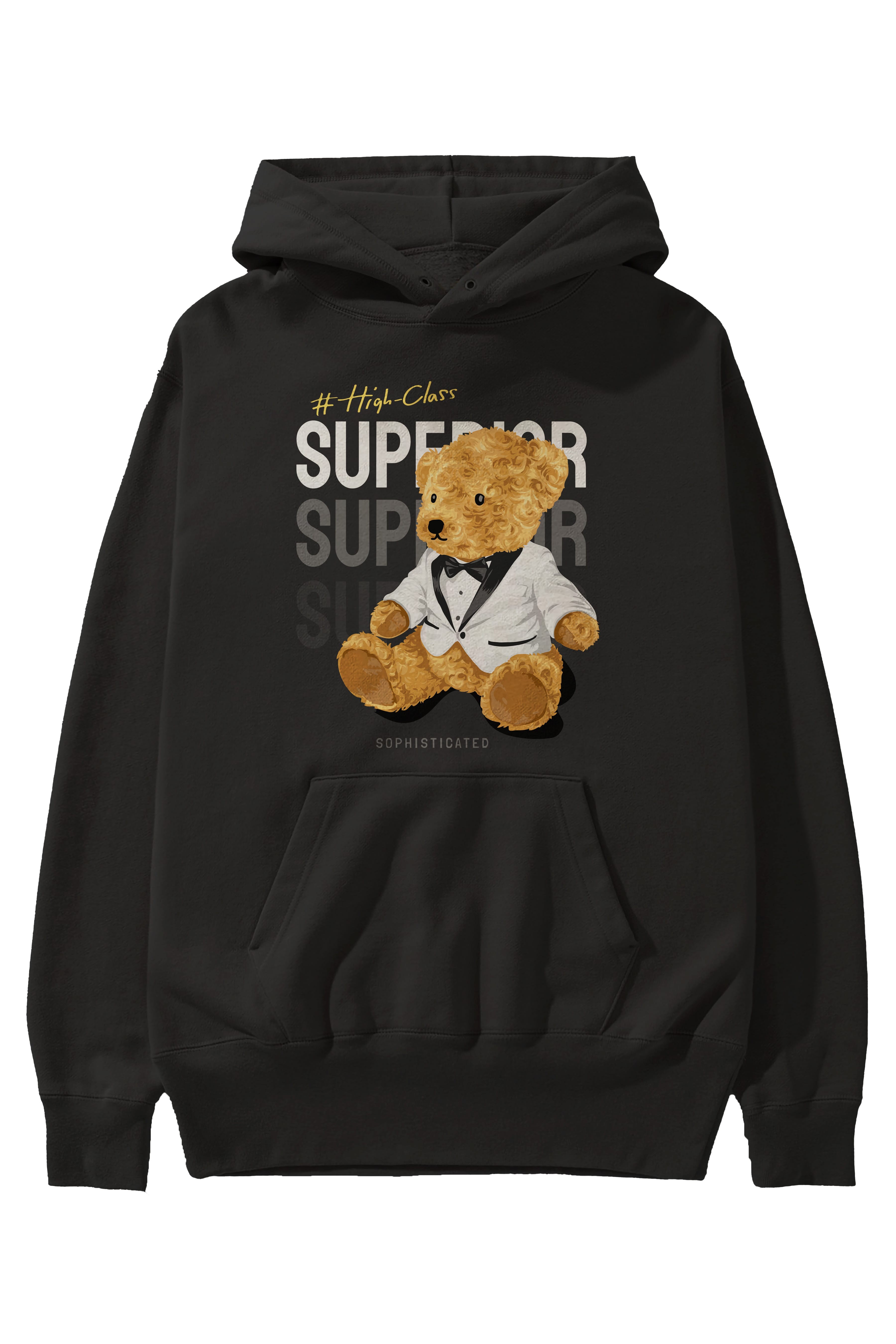 Teddy Bear Superior Ön Baskılı Hoodie Oversize Kapüşonlu Sweatshirt Erkek Kadın Unisex