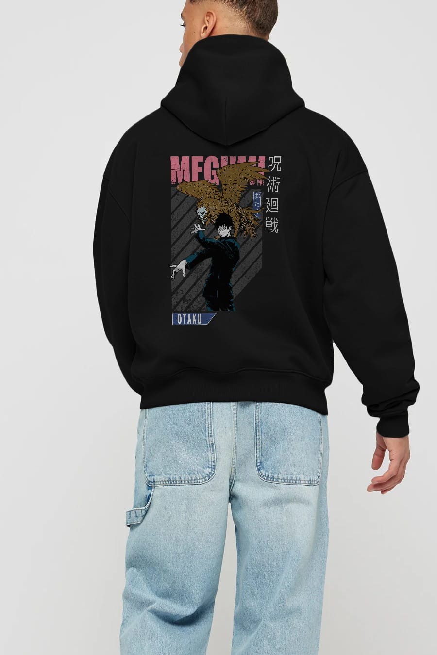 Megumi Fushiguro 2 Anime Arka Baskılı Hoodie Oversize Kapüşonlu Sweatshirt Erkek Kadın Unisex
