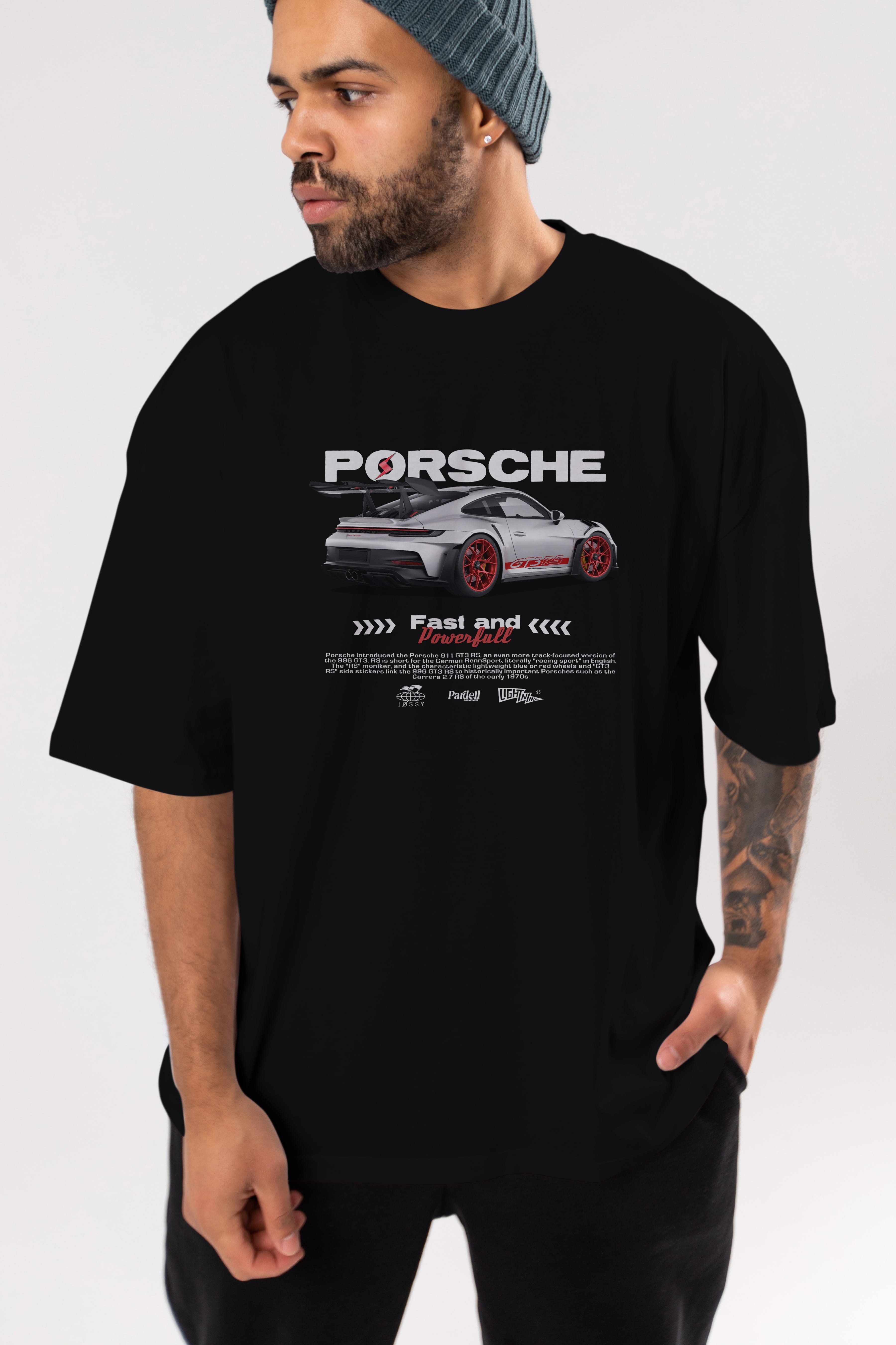 PORSCHE 911 2024 Ön Baskılı Oversize t-shirt Erkek Kadın Unisex %100 Pamuk Bisiklet Yaka tişort