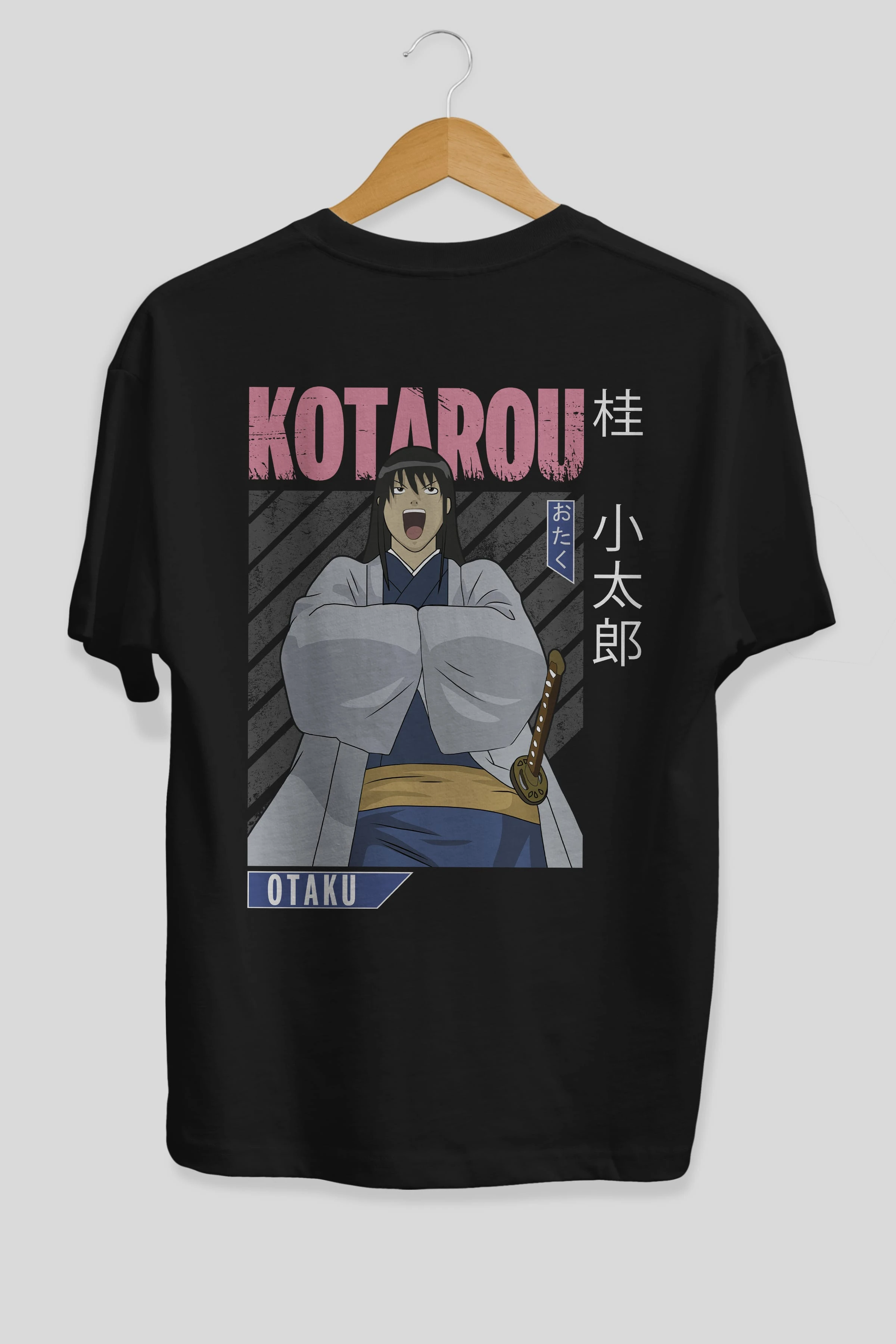 Kotarou Katsura GINTAMA 1 Anime Arka Baskılı Oversize t-shirt Erkek Kadın Unisex