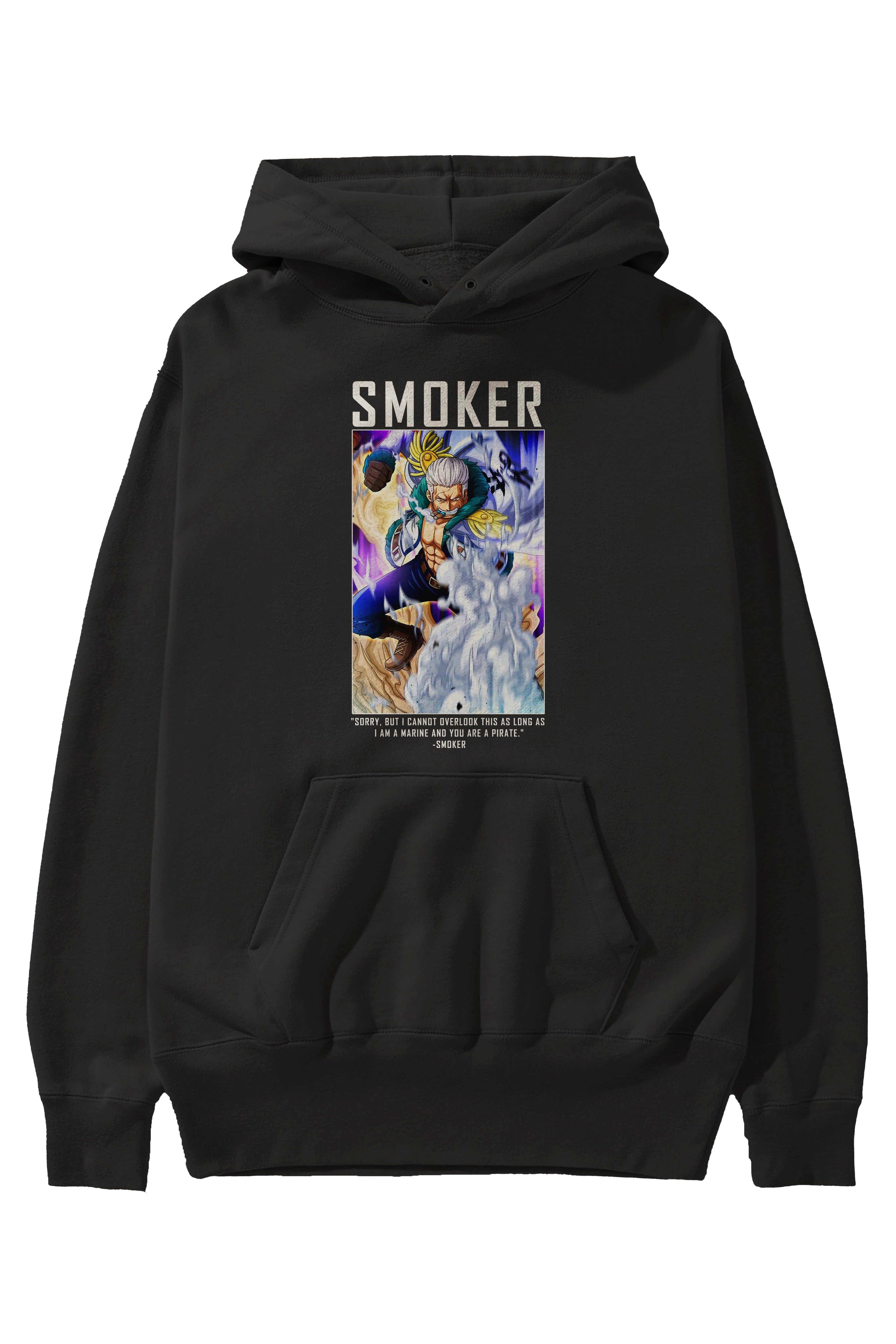 Smoker Anime Ön Baskılı Hoodie Oversize Kapüşonlu Sweatshirt Erkek Kadın Unisex