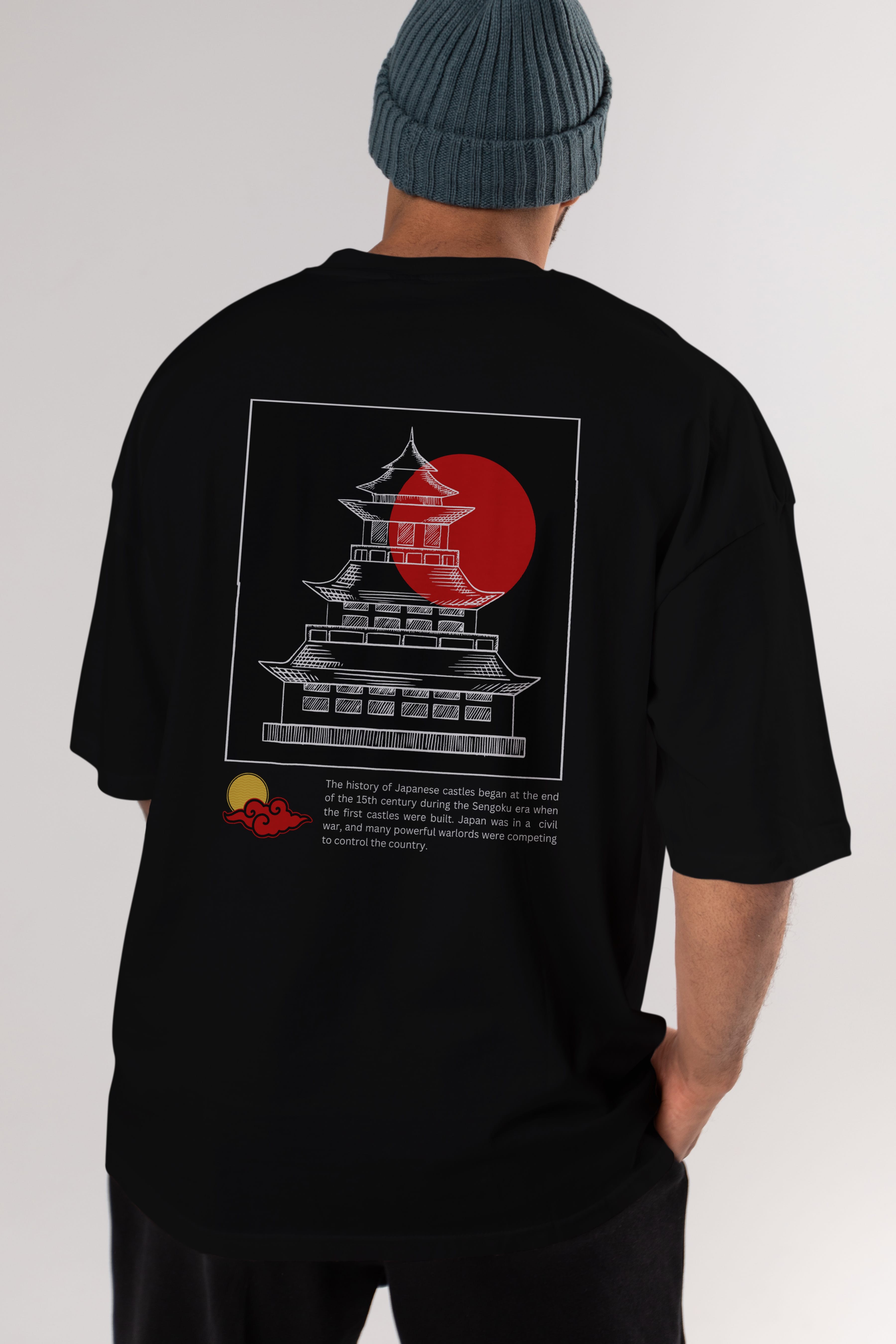 Retro Japanese Arka Baskılı Oversize t-shirt Erkek Kadın Unisex