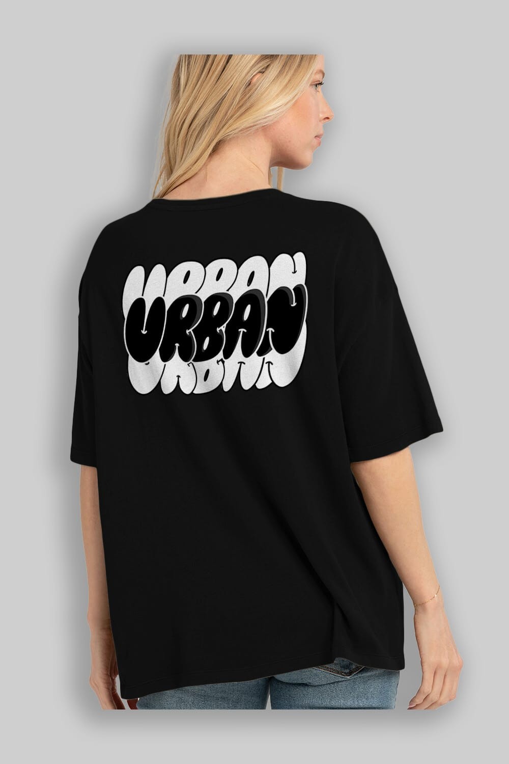 Urban Yazılı Arka Baskılı Oversize t-shirt Erkek Kadın Unisex