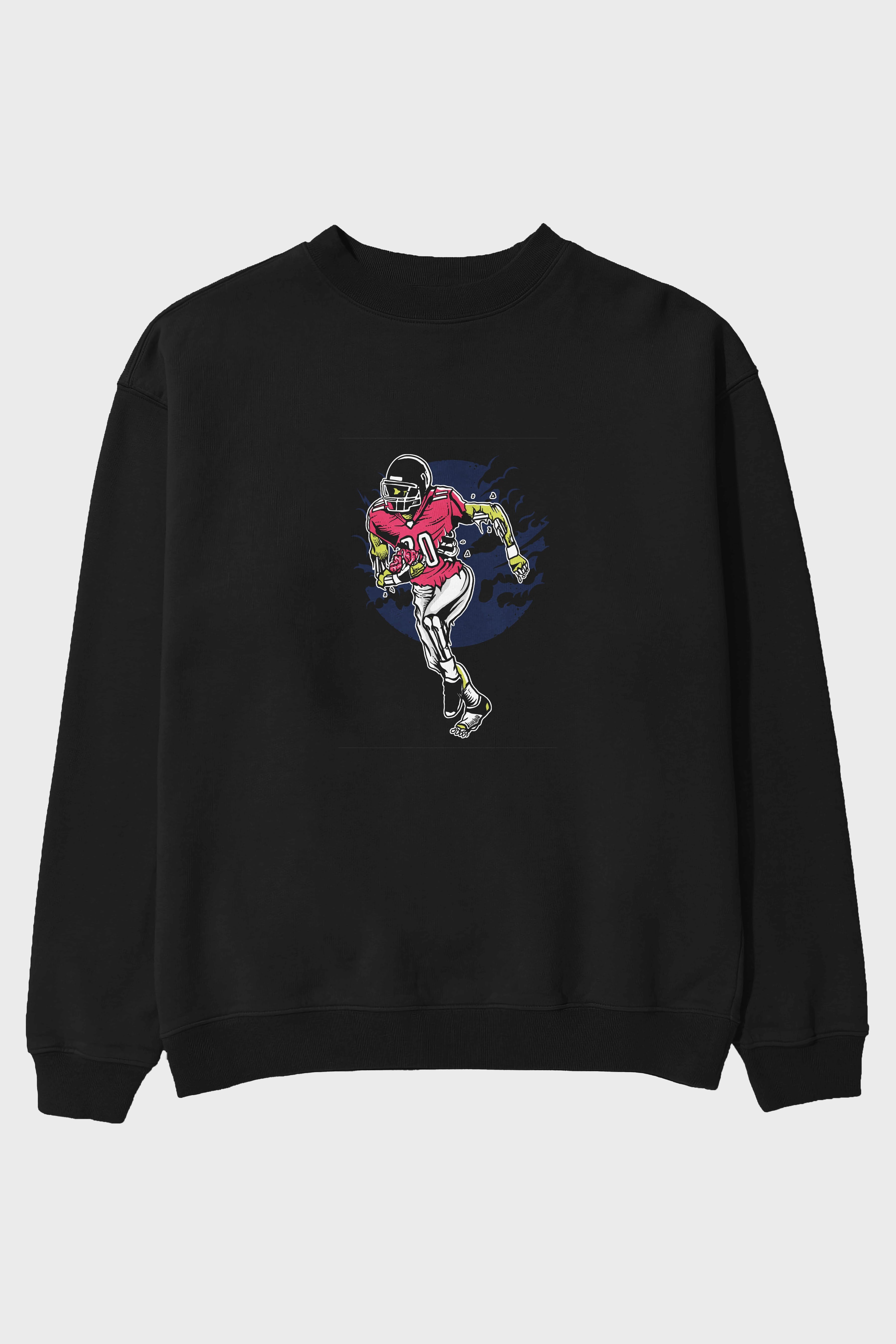 Zombie Football Ön Baskılı Oversize Sweatshirt Erkek Kadın Unisex