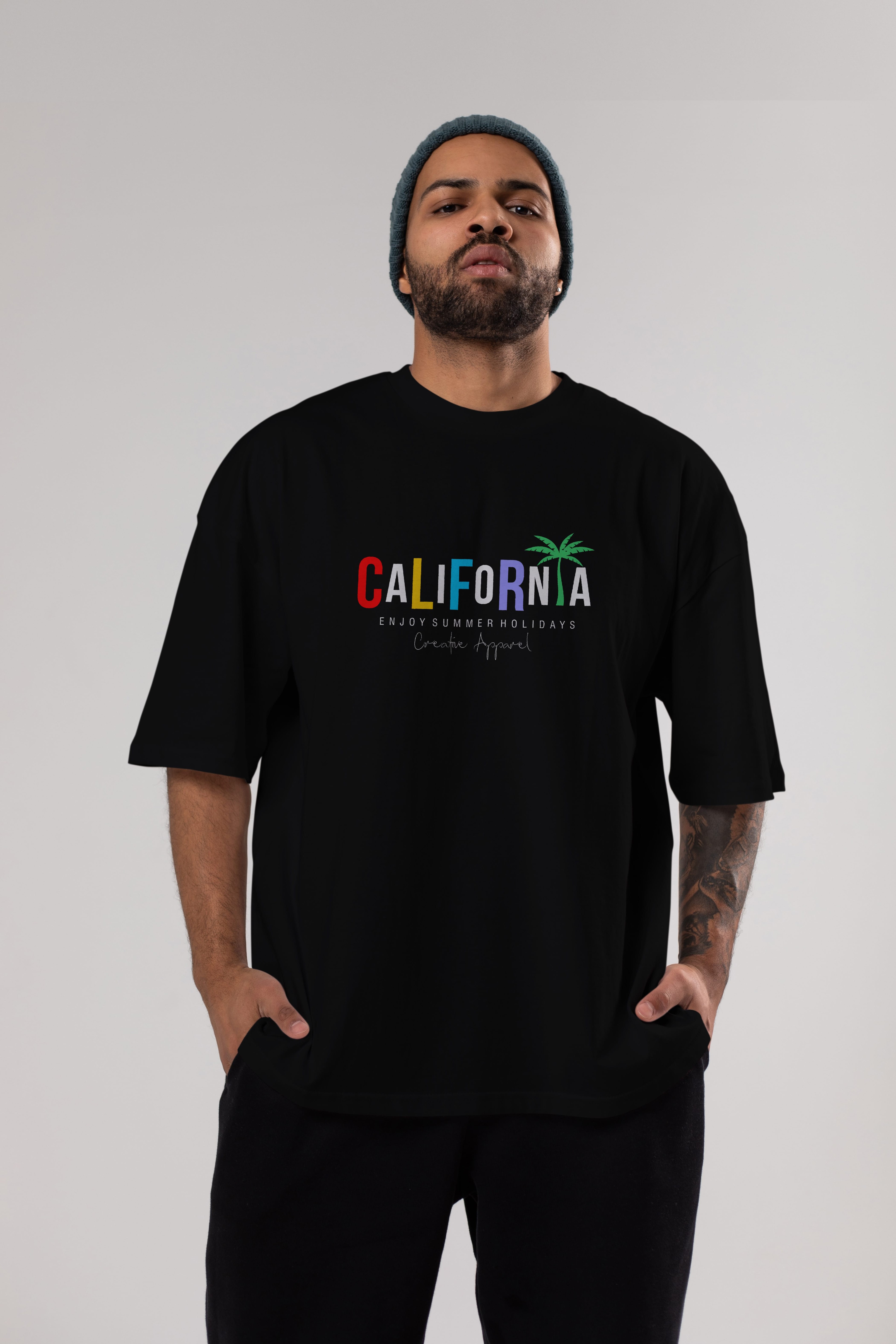 California 2 Ön Baskılı Oversize t-shirt Erkek Kadın Unisex