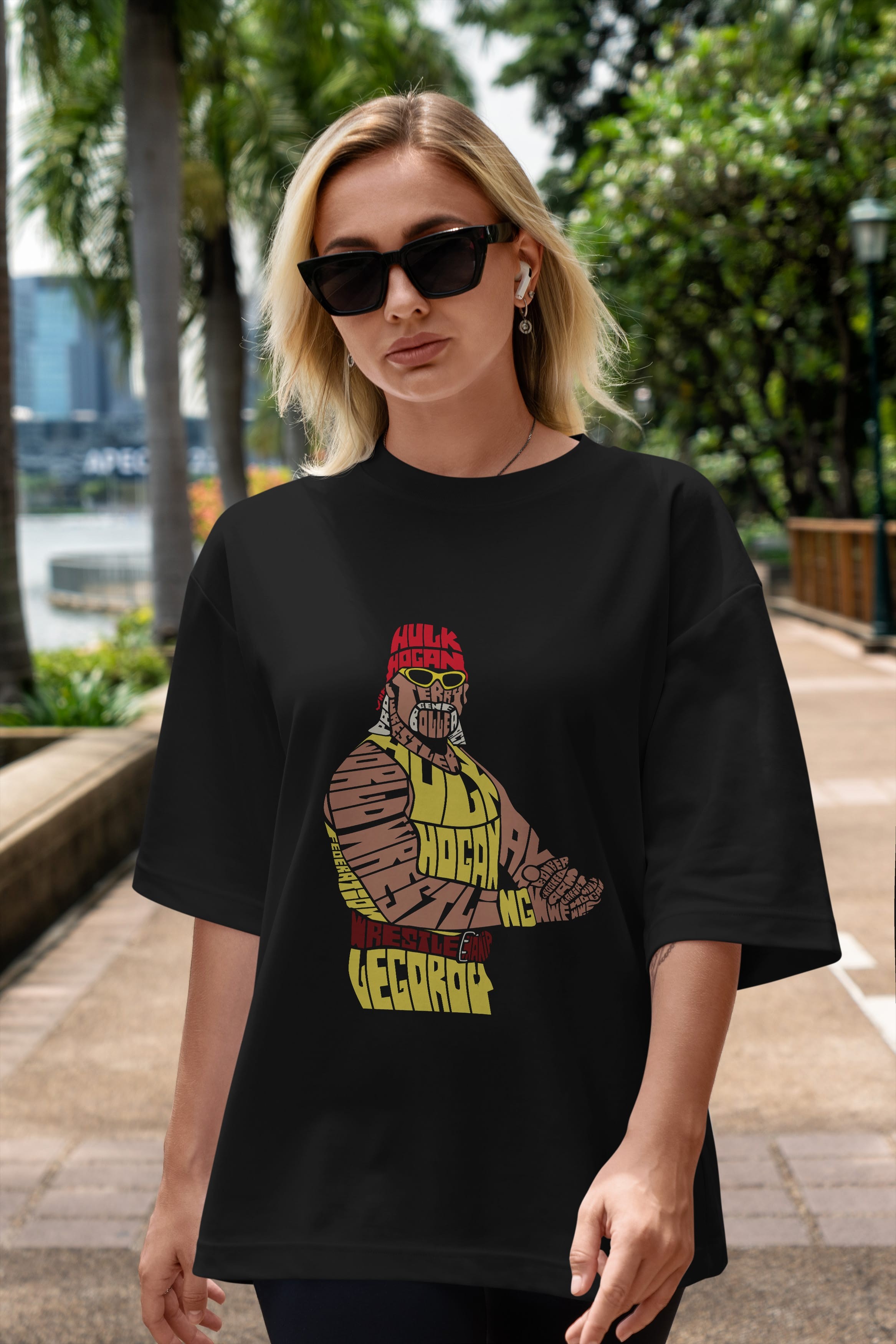 Hulk Hogan Ön Baskılı Oversize t-shirt %100 pamuk Erkek Kadın Unisex