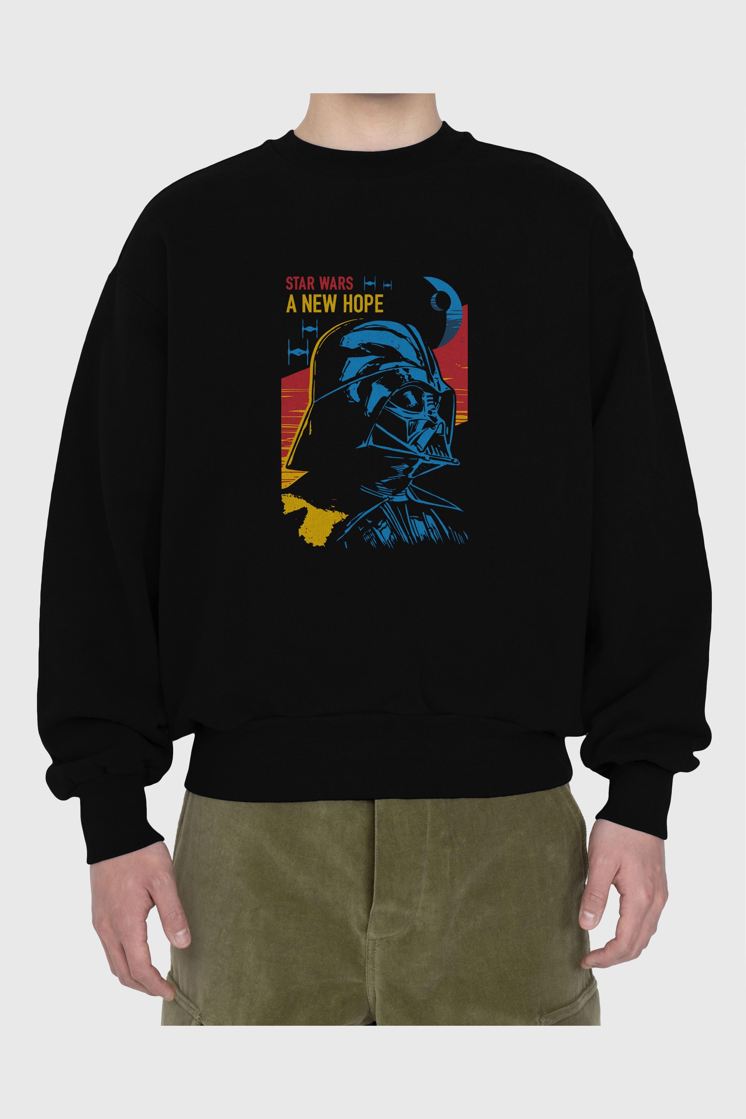 Star Wars Ön Baskılı Oversize Sweatshirt Erkek Kadın Unisex