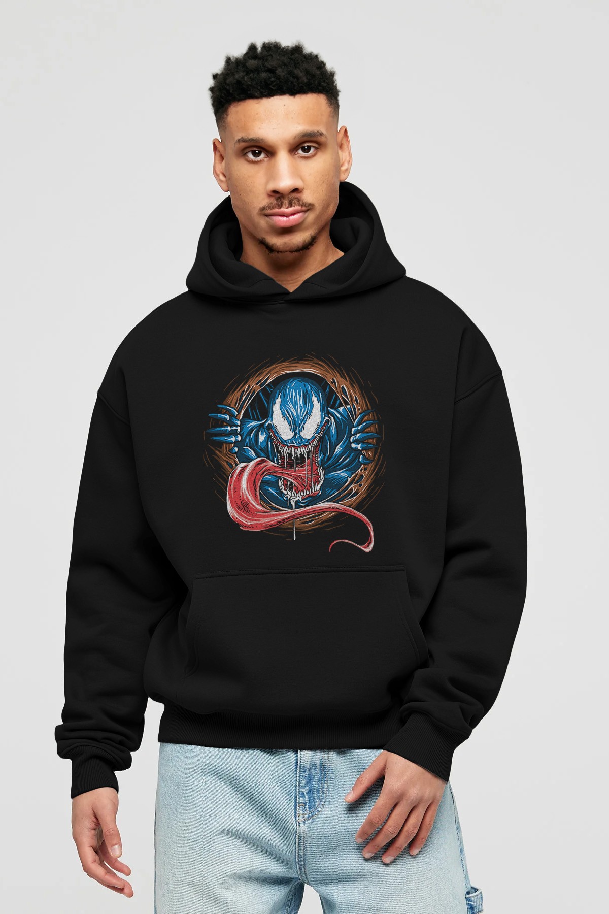 Venom (7) Ön Baskılı Hoodie Oversize Kapüşonlu Sweatshirt Erkek Kadın Unisex