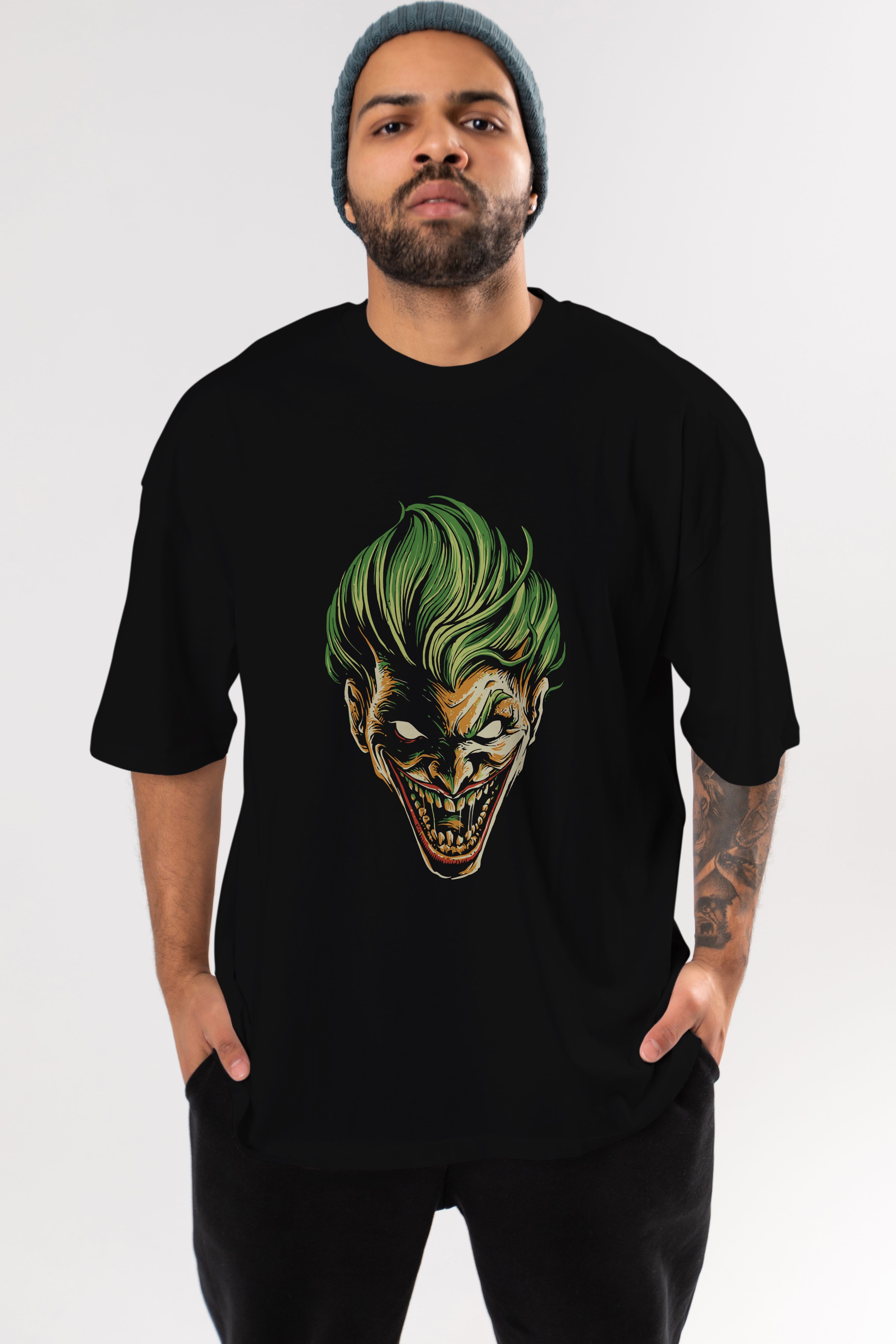 Joker (3) Ön Baskılı Oversize t-shirt Erkek Kadın Unisex %100 Pamuk Bisiklet Yaka tişort