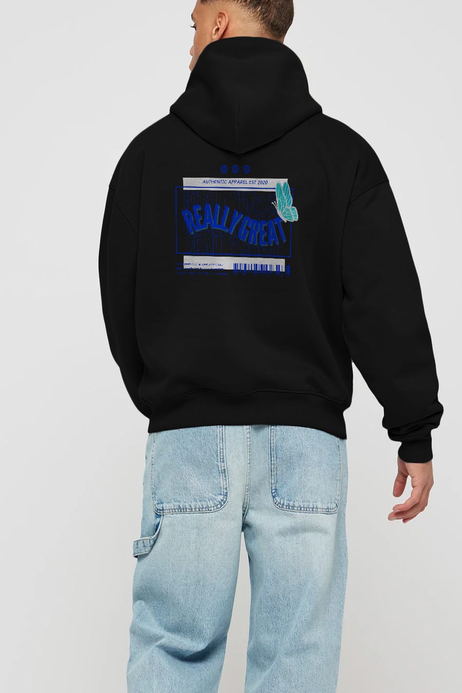 Really Great Yazılı Arka Baskılı Oversize Hoodie Kapüşonlu Sweatshirt Erkek Kadın Unisex