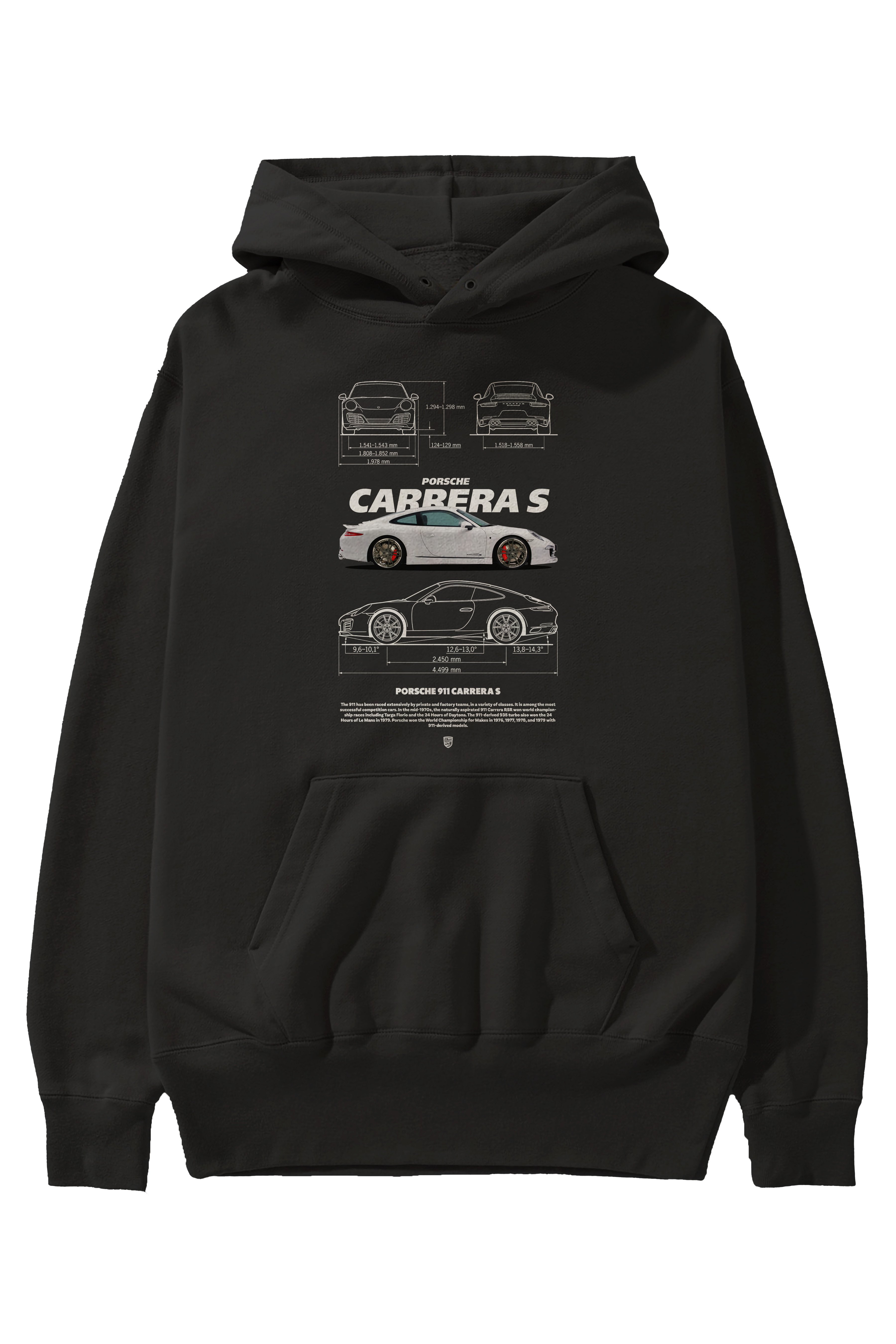 Porsche CARRERA S Ön Baskılı Hoodie Oversize Kapüşonlu Sweatshirt Erkek Kadın Unisex