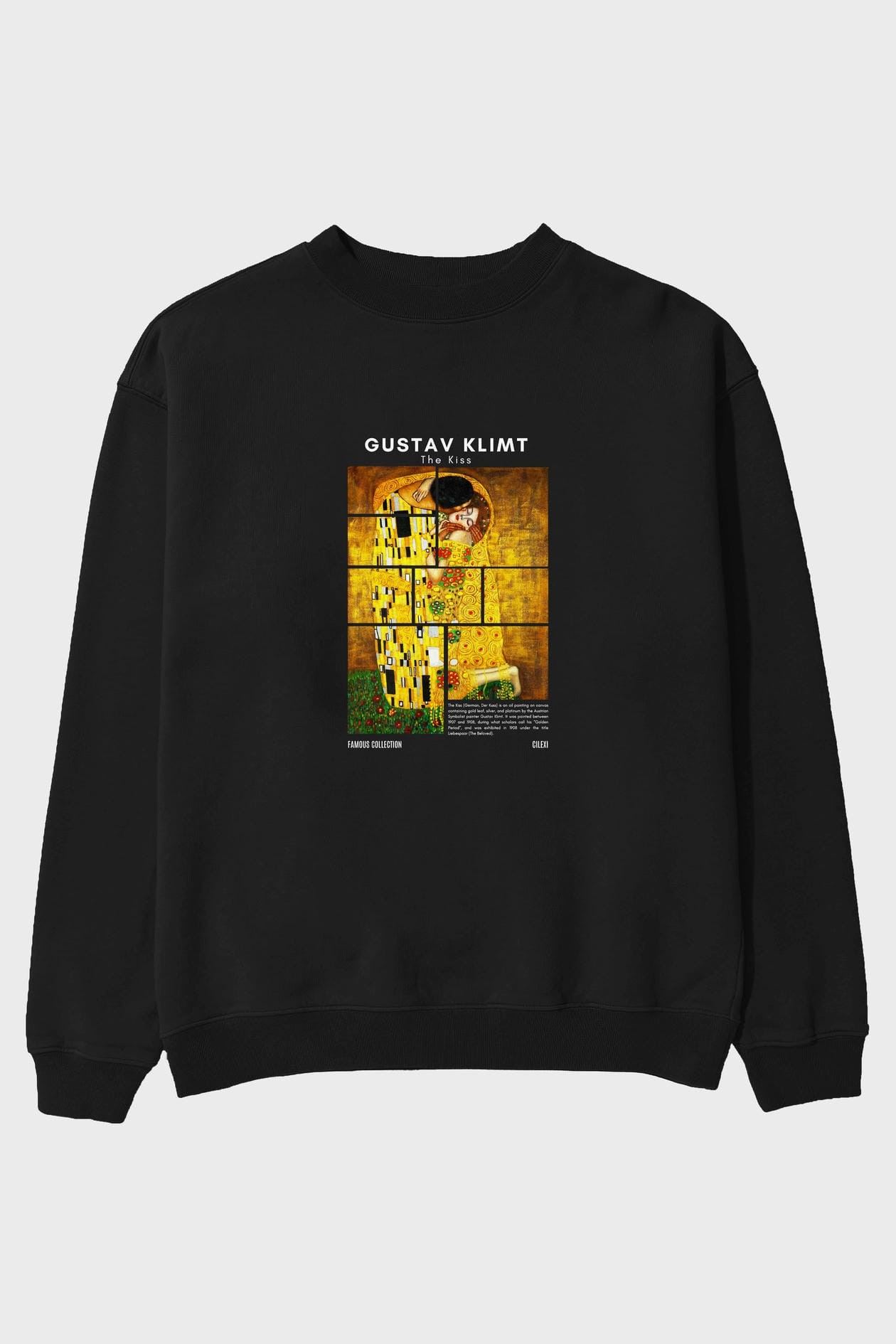 Gustav Klimt The Kiss ön Baskılı Oversize Sweatshirt Erkek Kadın Unisex