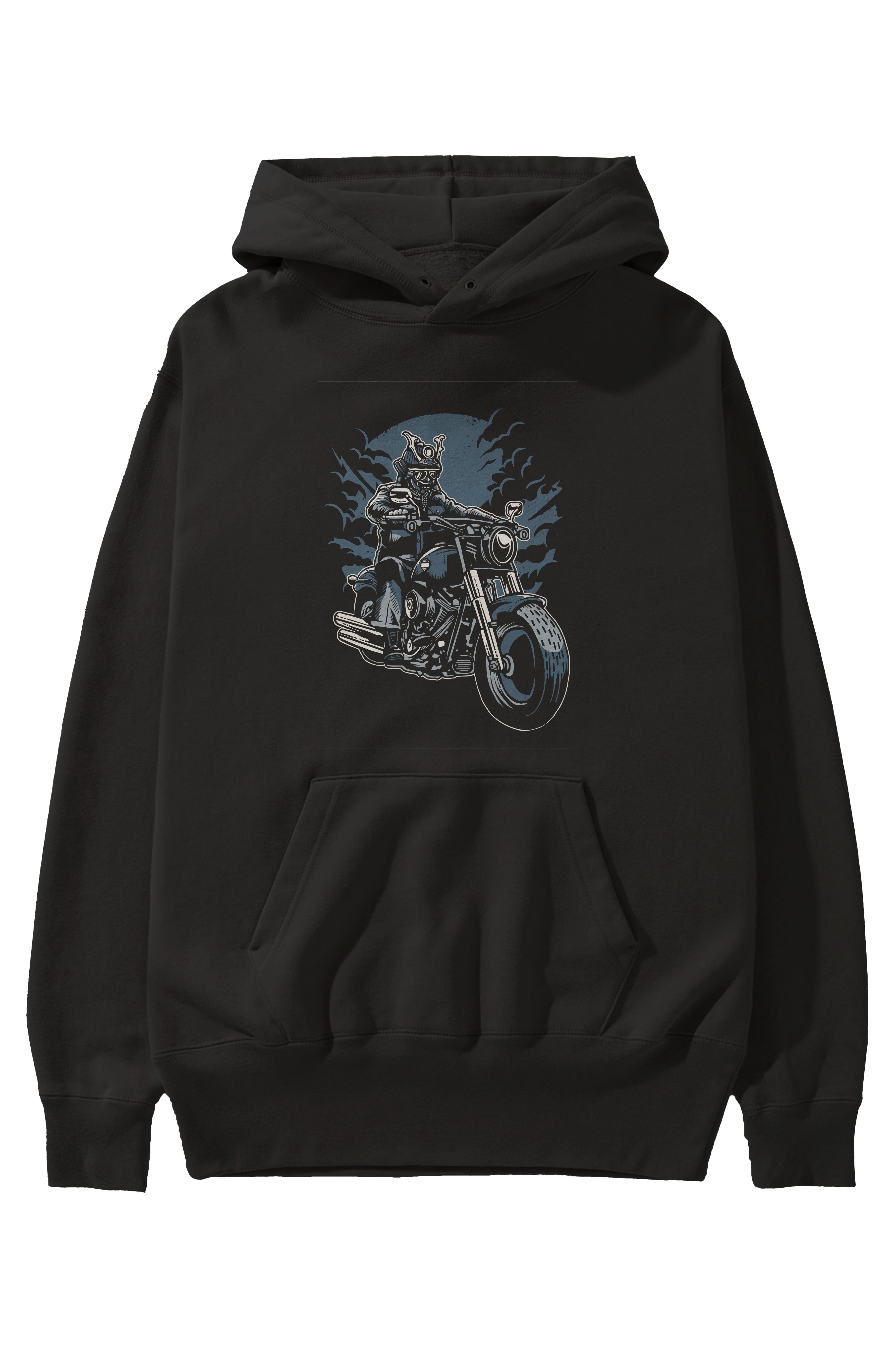 Samurai Ride Ön Baskılı Hoodie Oversize Kapüşonlu Sweatshirt Erkek Kadın Unisex