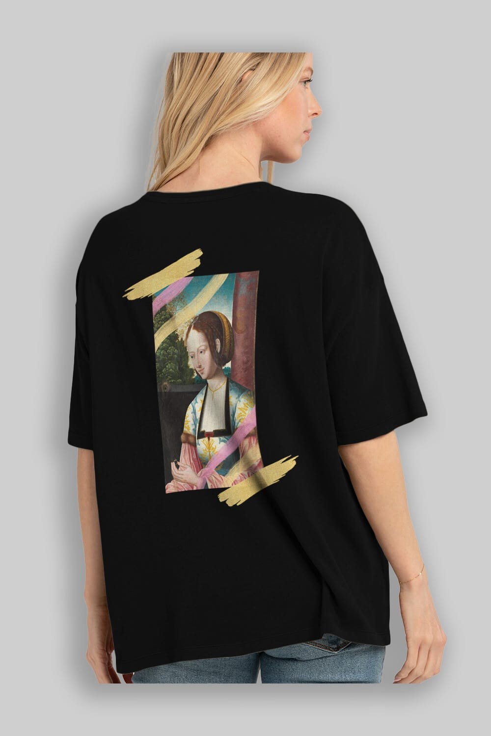 Woman Portrait Arka Baskılı Oversize t-shirt Erkek Kadın Unisex