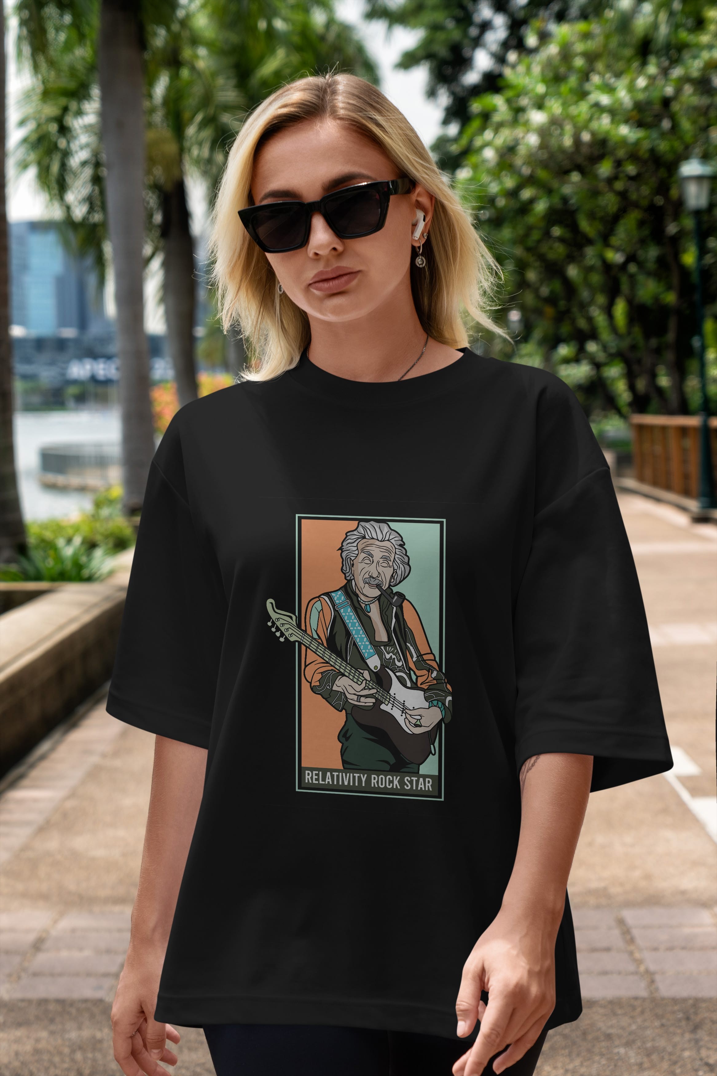 Jimmy Einstein Ön Baskılı Oversize t-shirt Erkek Kadın Unisex %100 Pamuk tişort