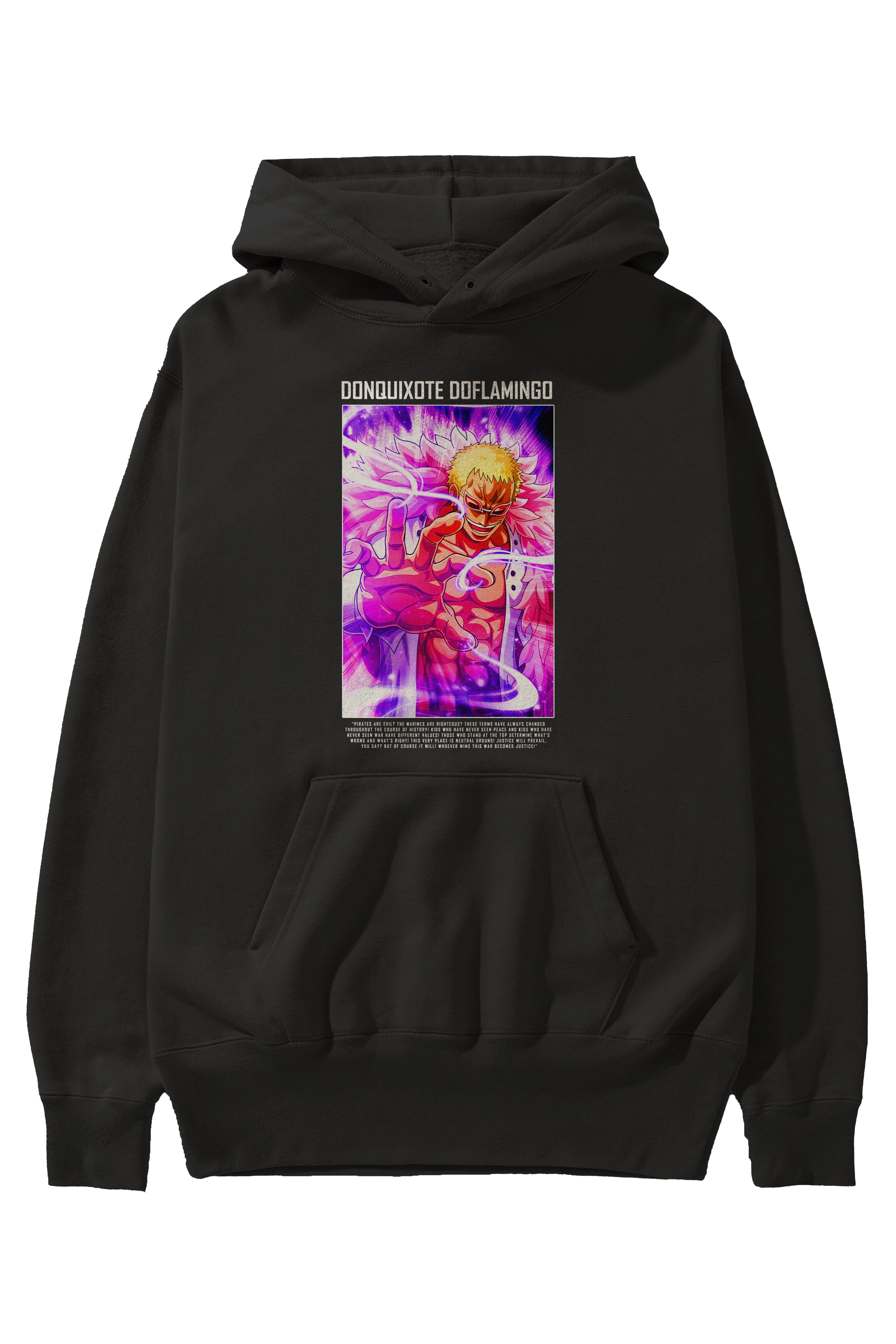 Doflamingo Anime Ön Baskılı Hoodie Oversize Kapüşonlu Sweatshirt Erkek Kadın Unisex