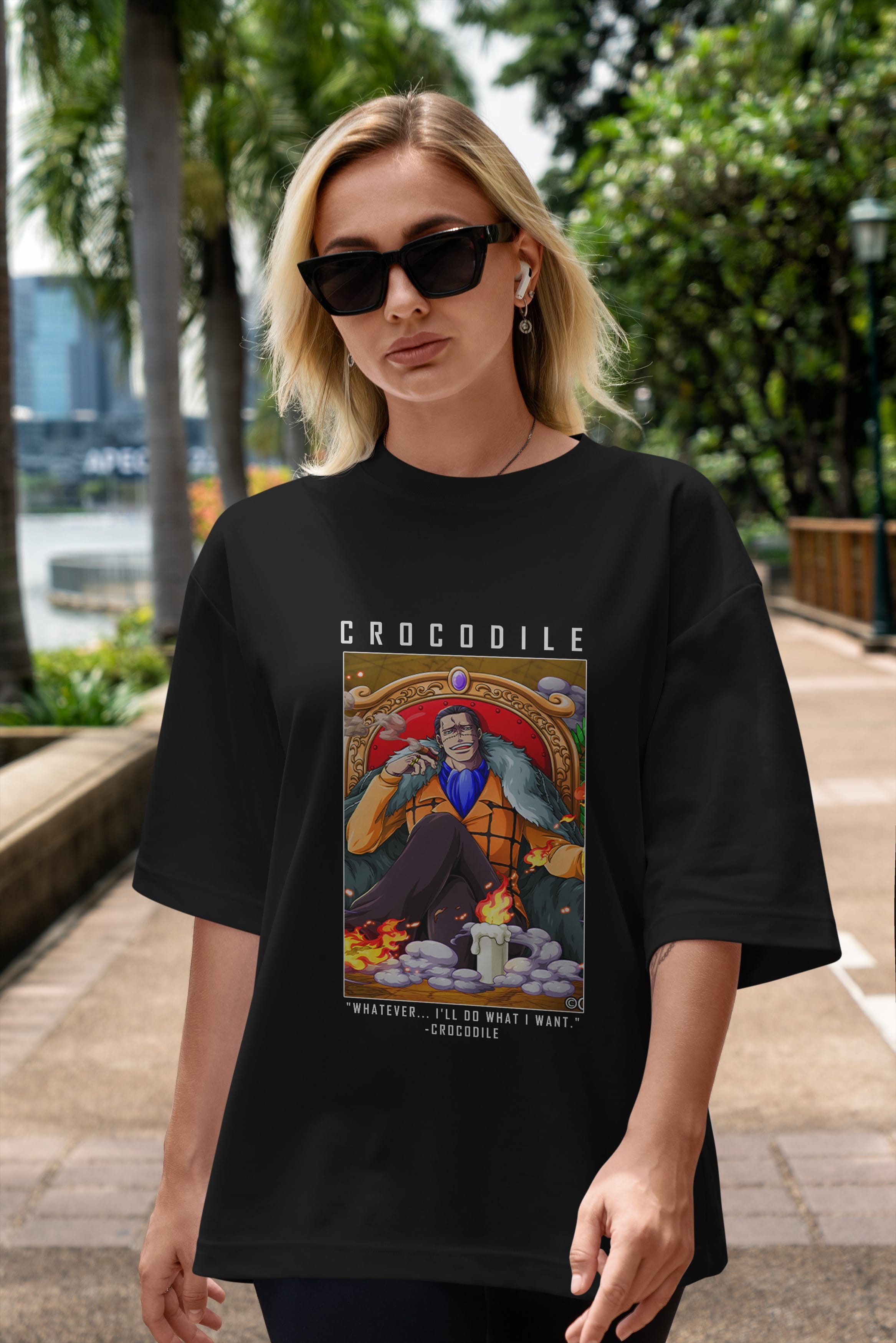 Crocodile Anime Ön Baskılı Oversize t-shirt Erkek Kadın Unisex