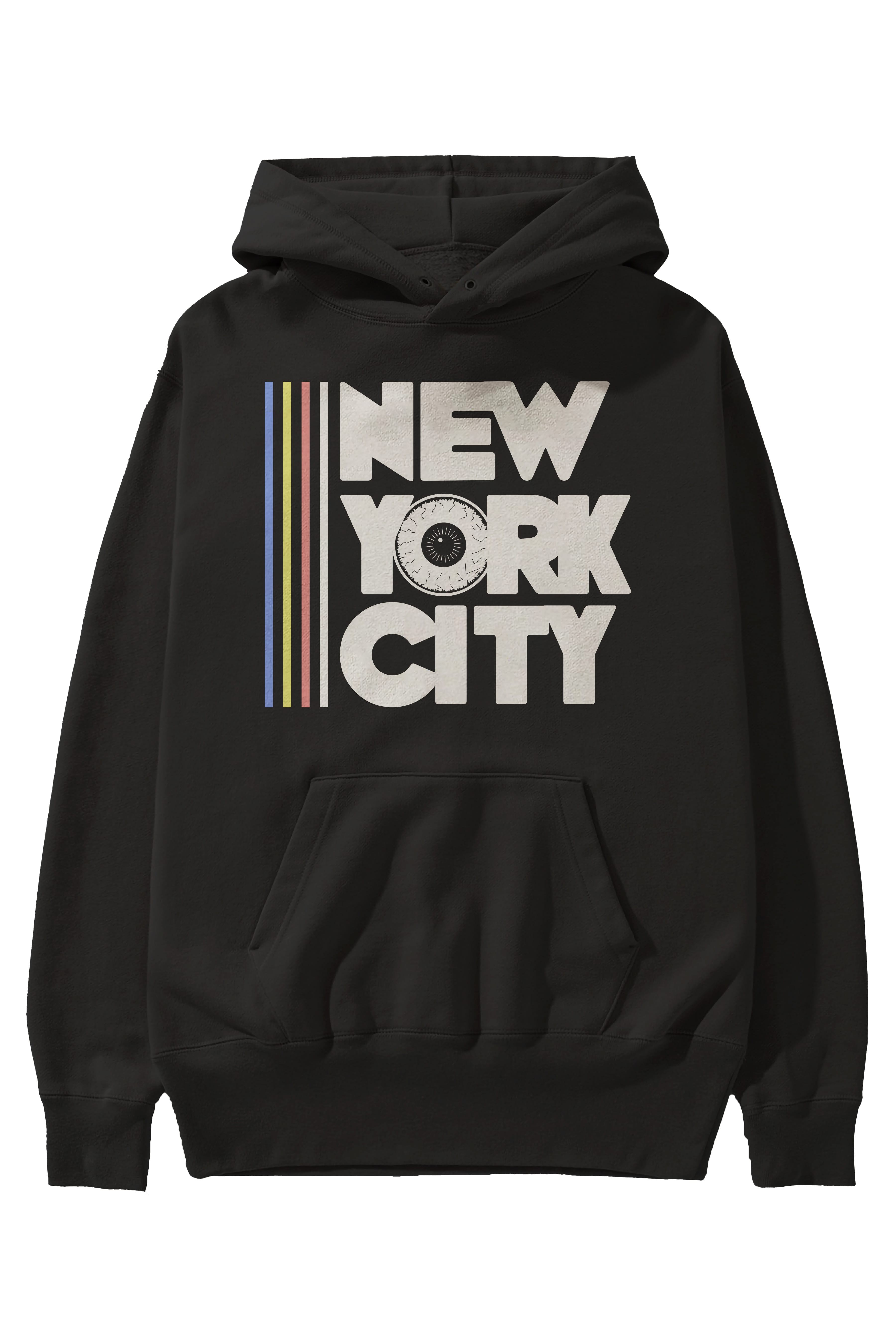 New York City Style Ön Baskılı Hoodie Oversize Kapüşonlu Sweatshirt Erkek Kadın Unisex