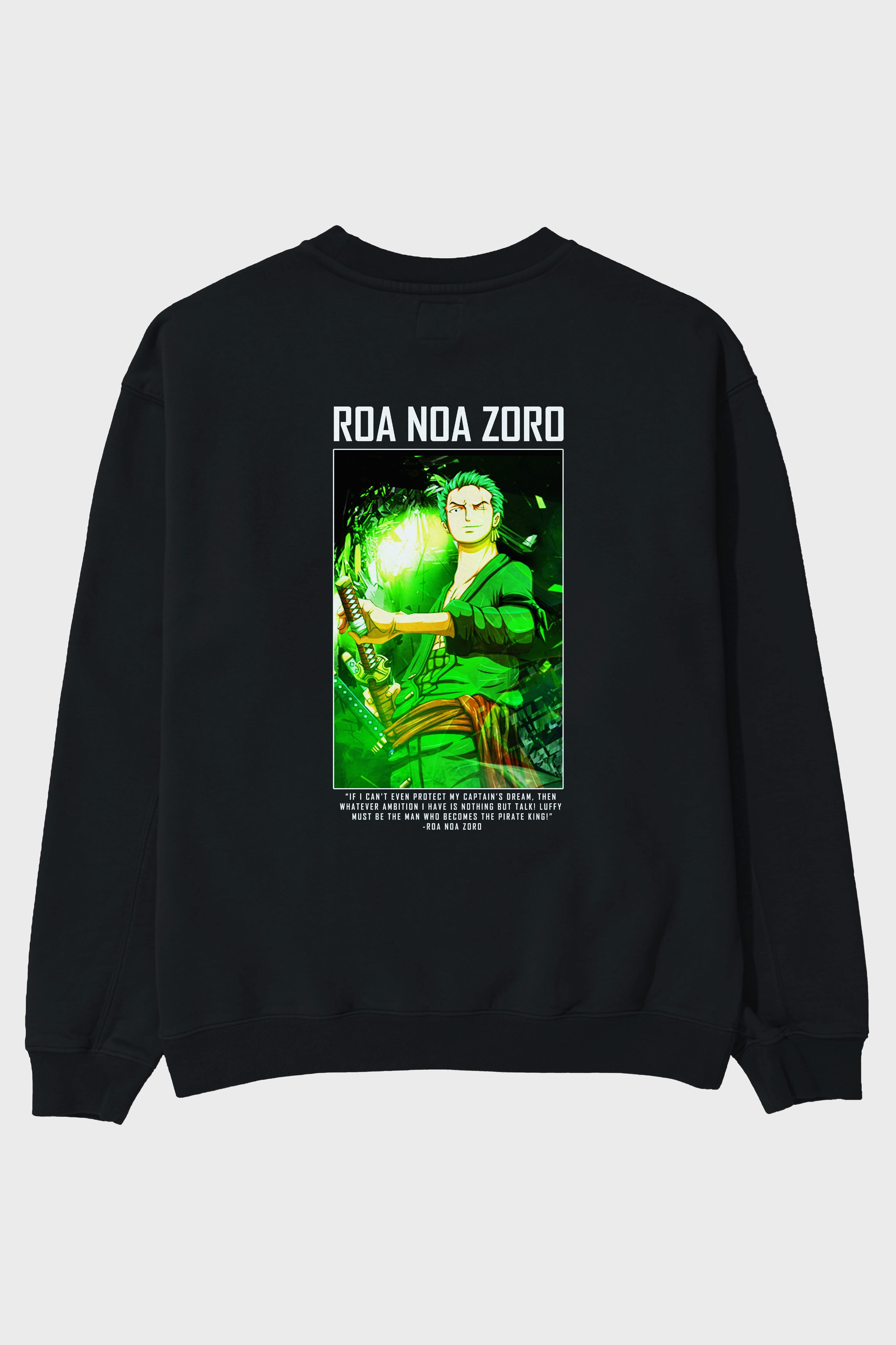 Roronoa Zoro 5 Arka Baskılı Anime Oversize Sweatshirt Erkek Kadın Unisex
