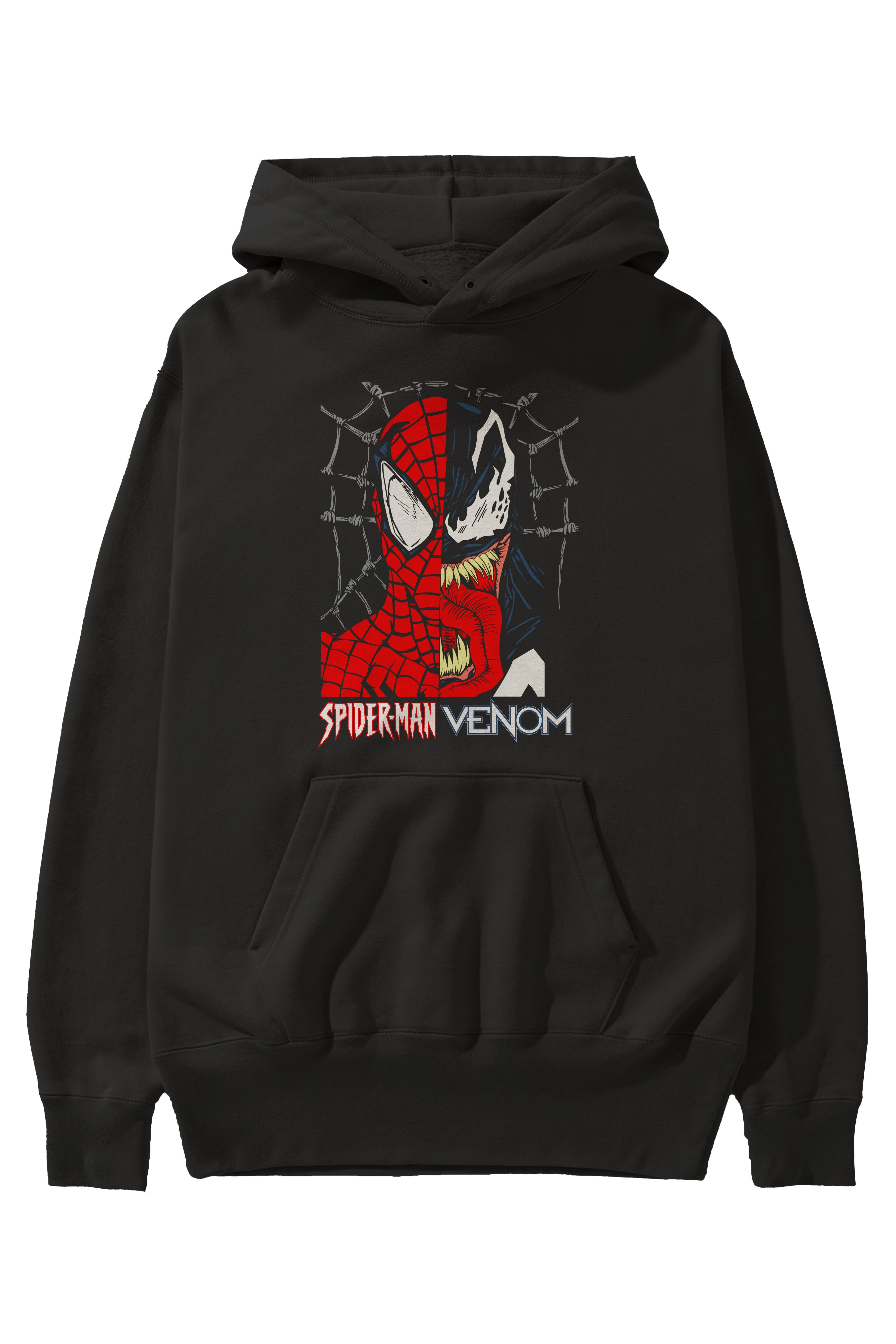 Spiderman Venom Ön Baskılı Hoodie Oversize Kapüşonlu Sweatshirt Erkek Kadın Unisex