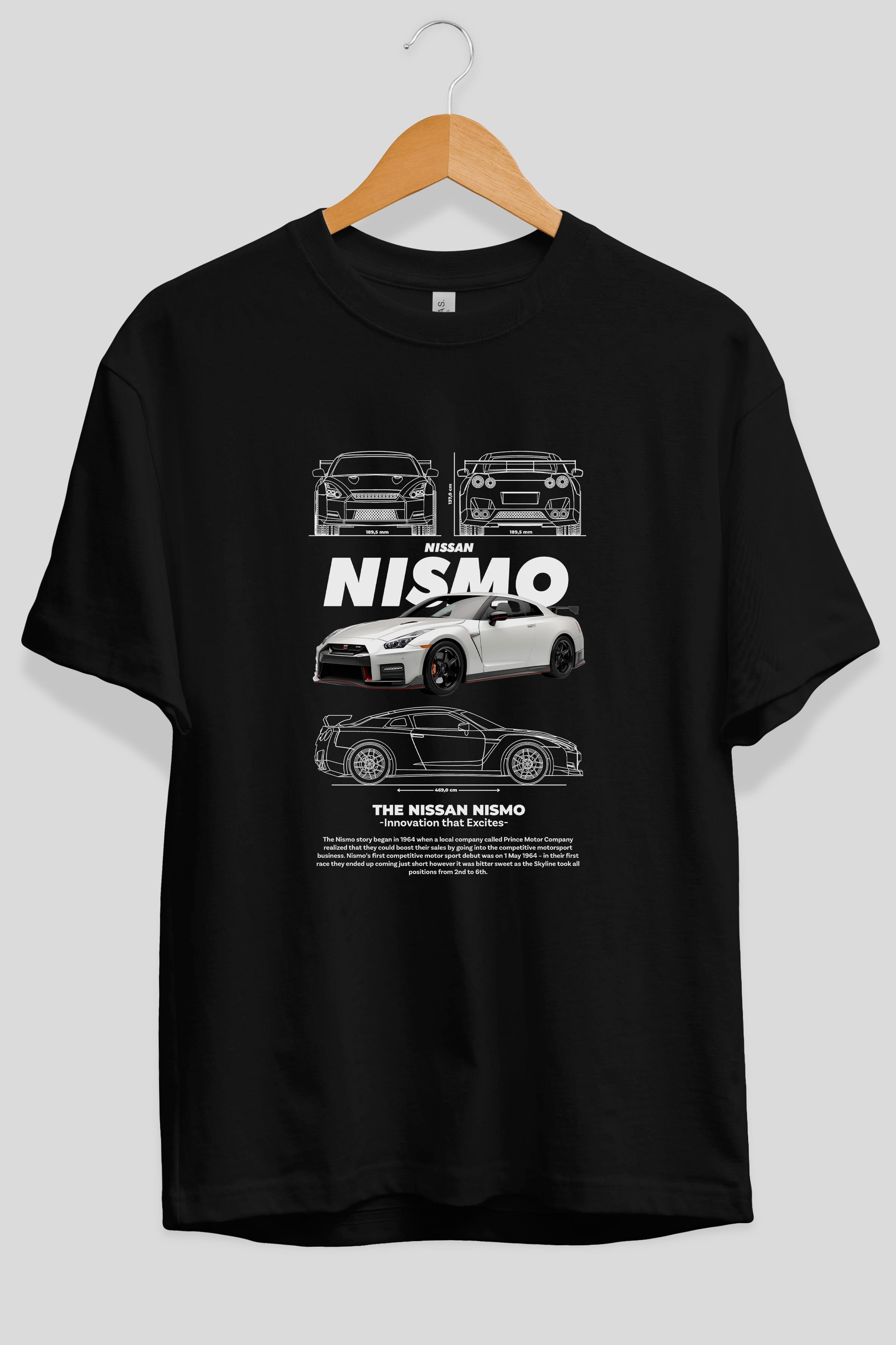 NISSAN NISMO Ön Baskılı Oversize t-shirt Erkek Kadın Unisex %100 Pamuk Bisiklet Yaka tişort