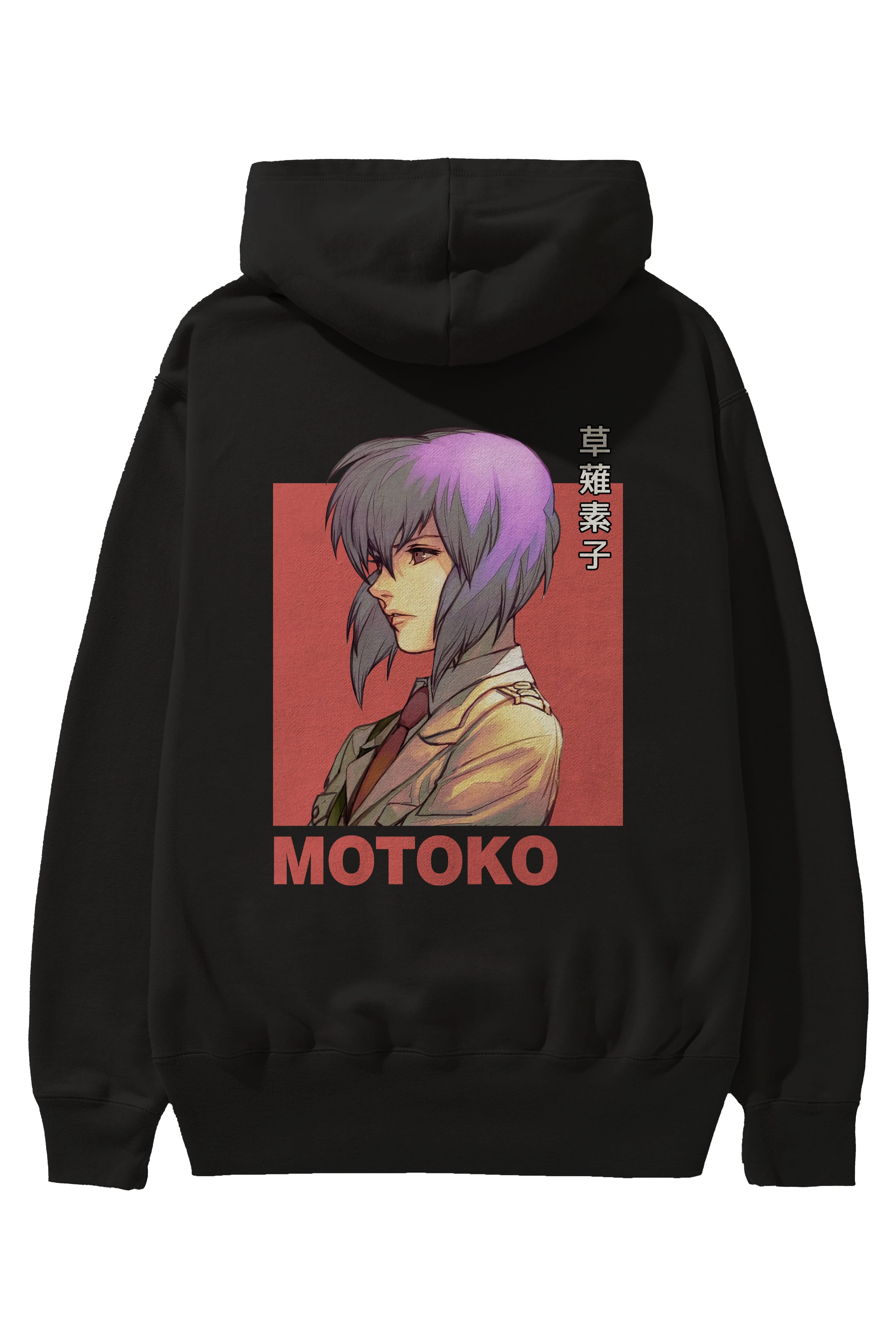 Motoko Kusanagi 12 Anime Arka Baskılı Hoodie Oversize Kapüşonlu Sweatshirt Erkek Kadın Unisex