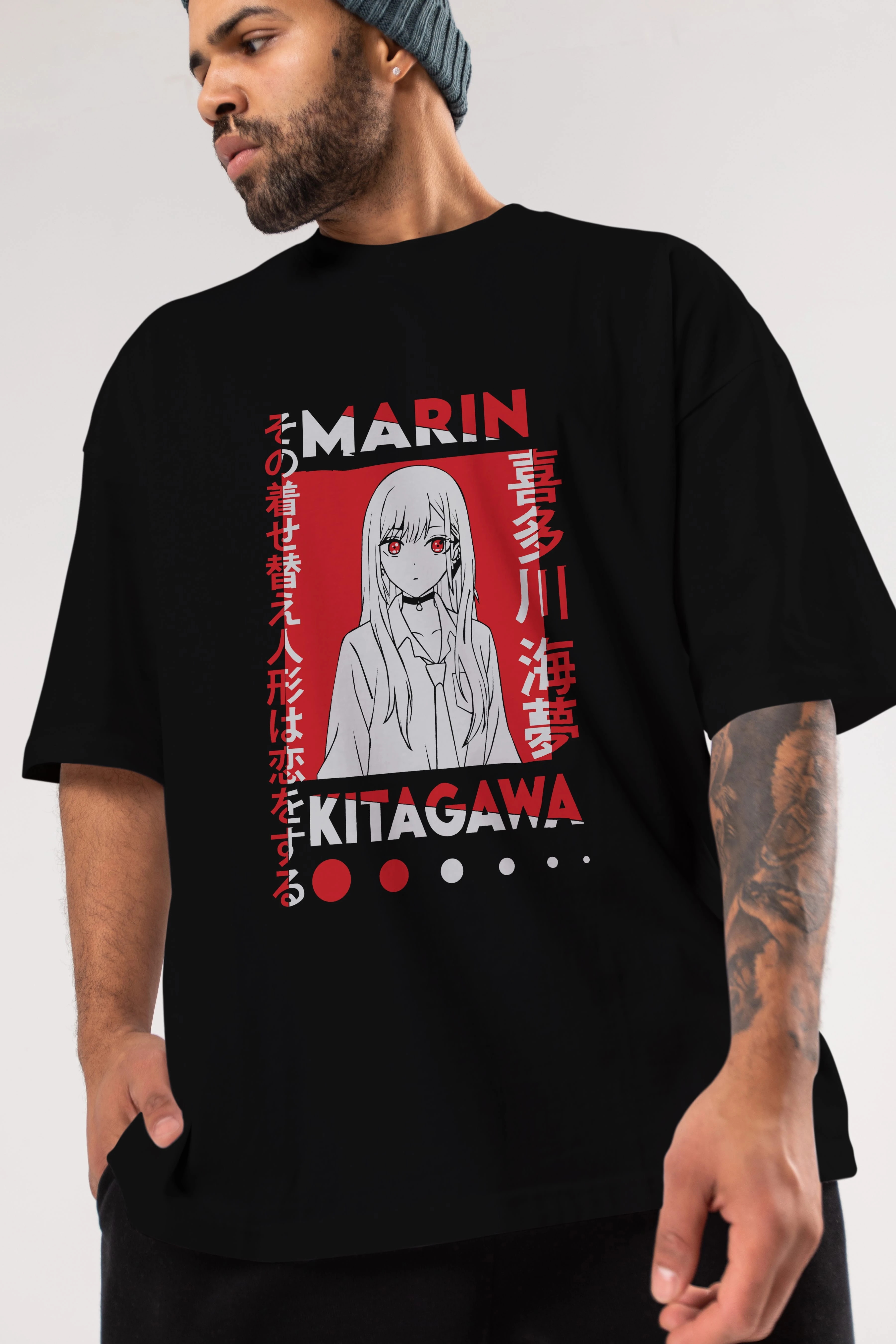 MARIN KITAGAWA Anime Ön Baskılı Oversize t-shirt %100 pamuk Erkek Kadın Unisex