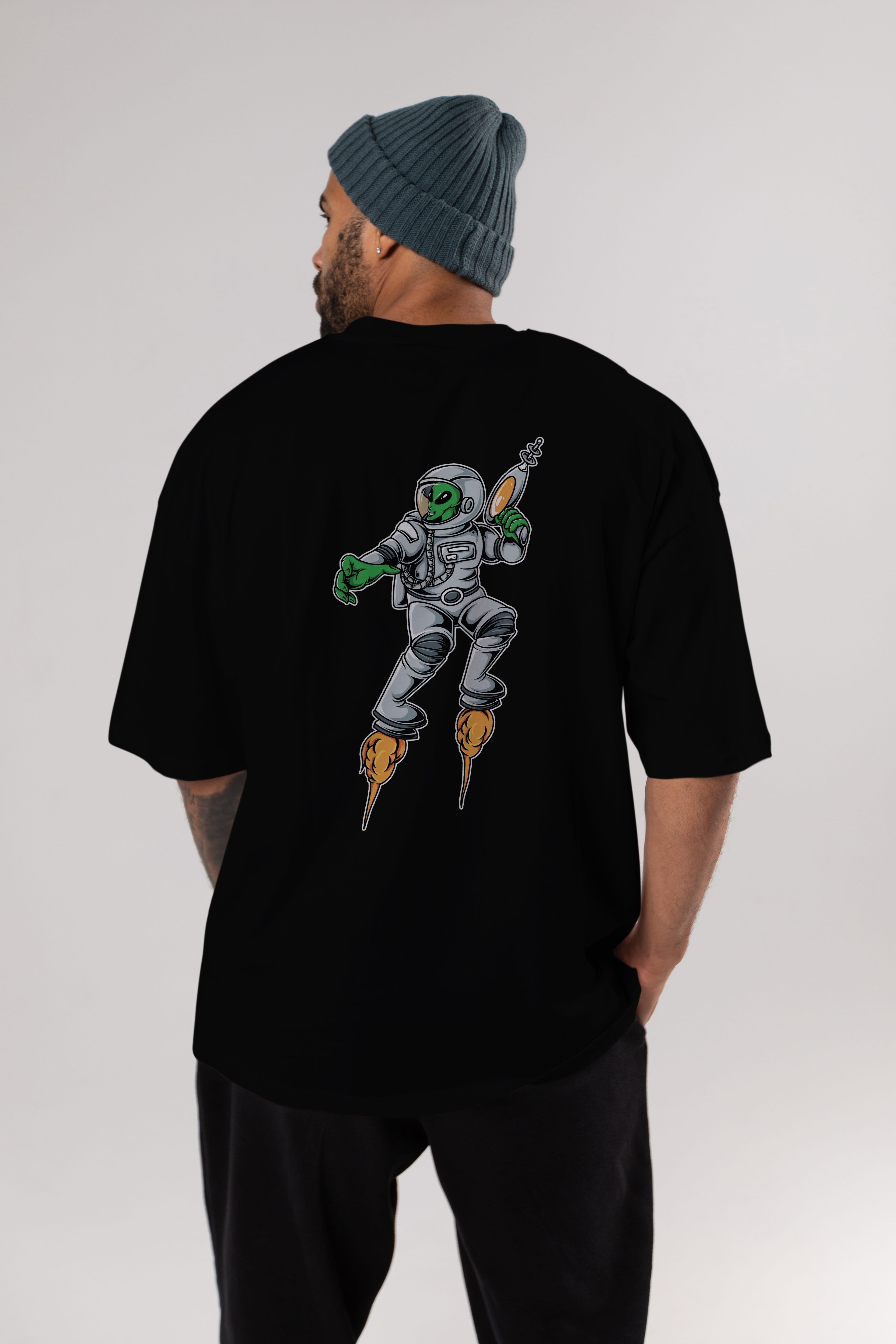 Alien Wars Tshirt Arka Baskılı Oversize t-shirt Erkek Kadın Unisex