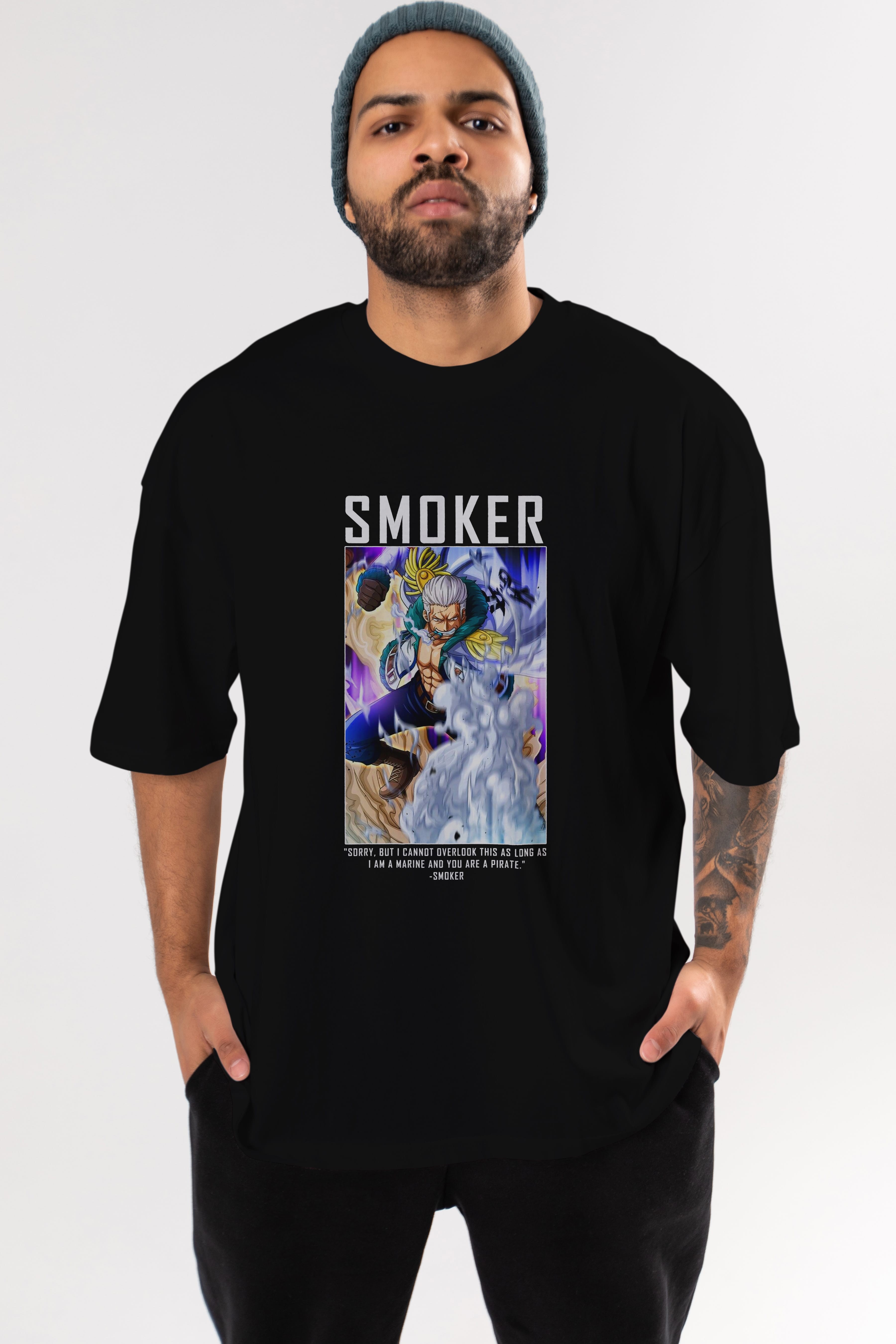 Smoker Anime Ön Baskılı Oversize t-shirt Erkek Kadın Unisex