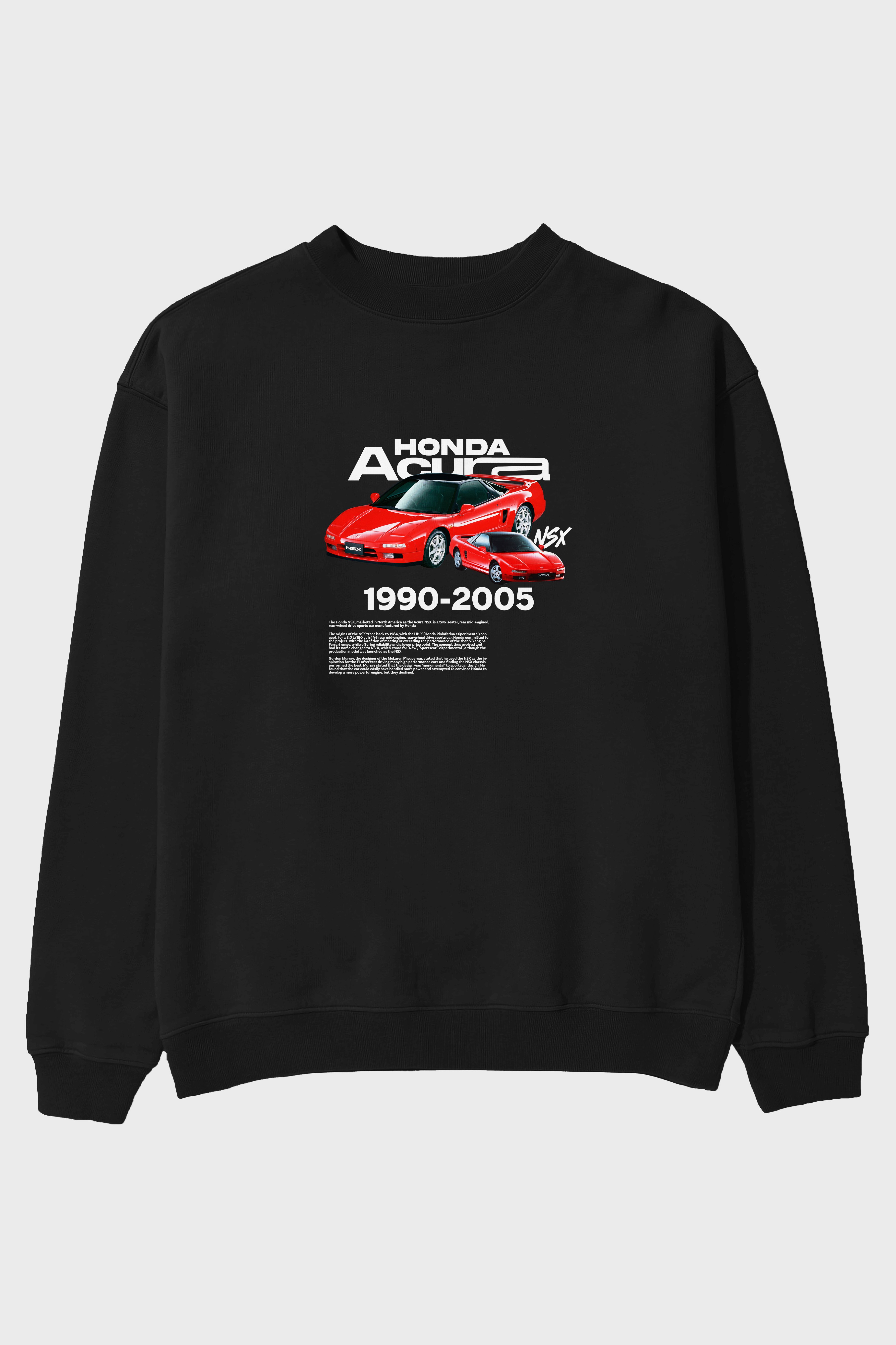 Honda Acura NSX Ön Baskılı Anime Oversize Sweatshirt Erkek Kadın Unisex